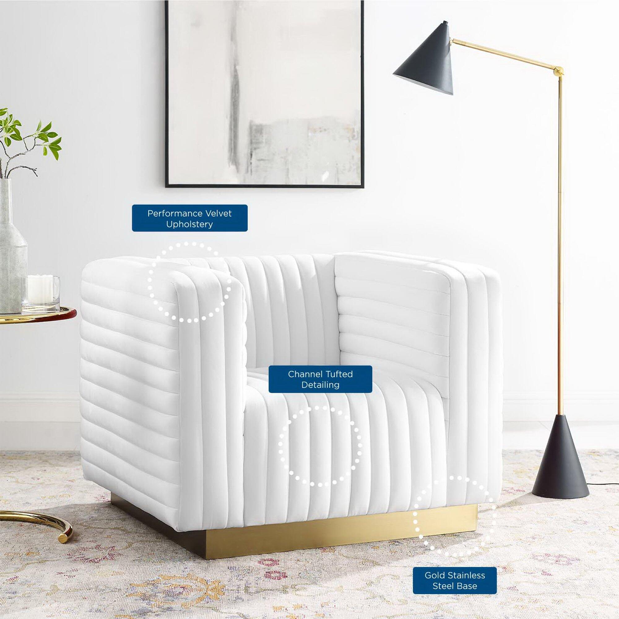 Modway Charisma Accent Chair, White, large