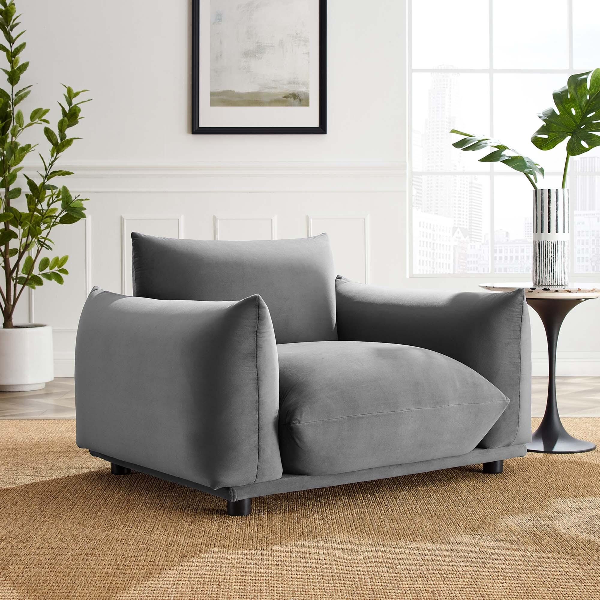 Modway Copious Accent Chair, Gray, rollover