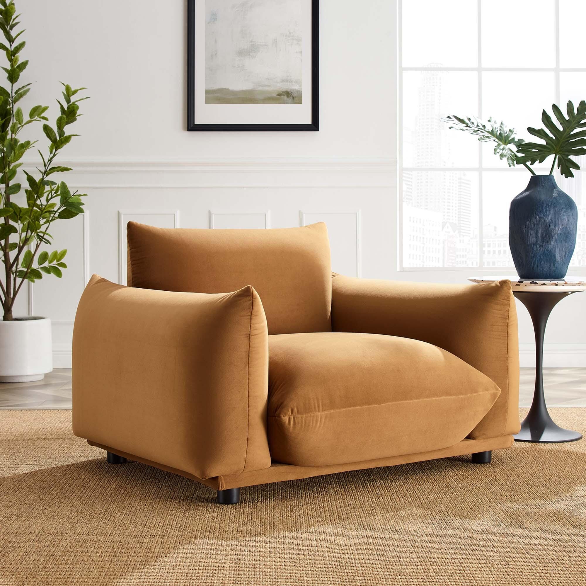 Modway Copious Accent Chair, Cognac, rollover