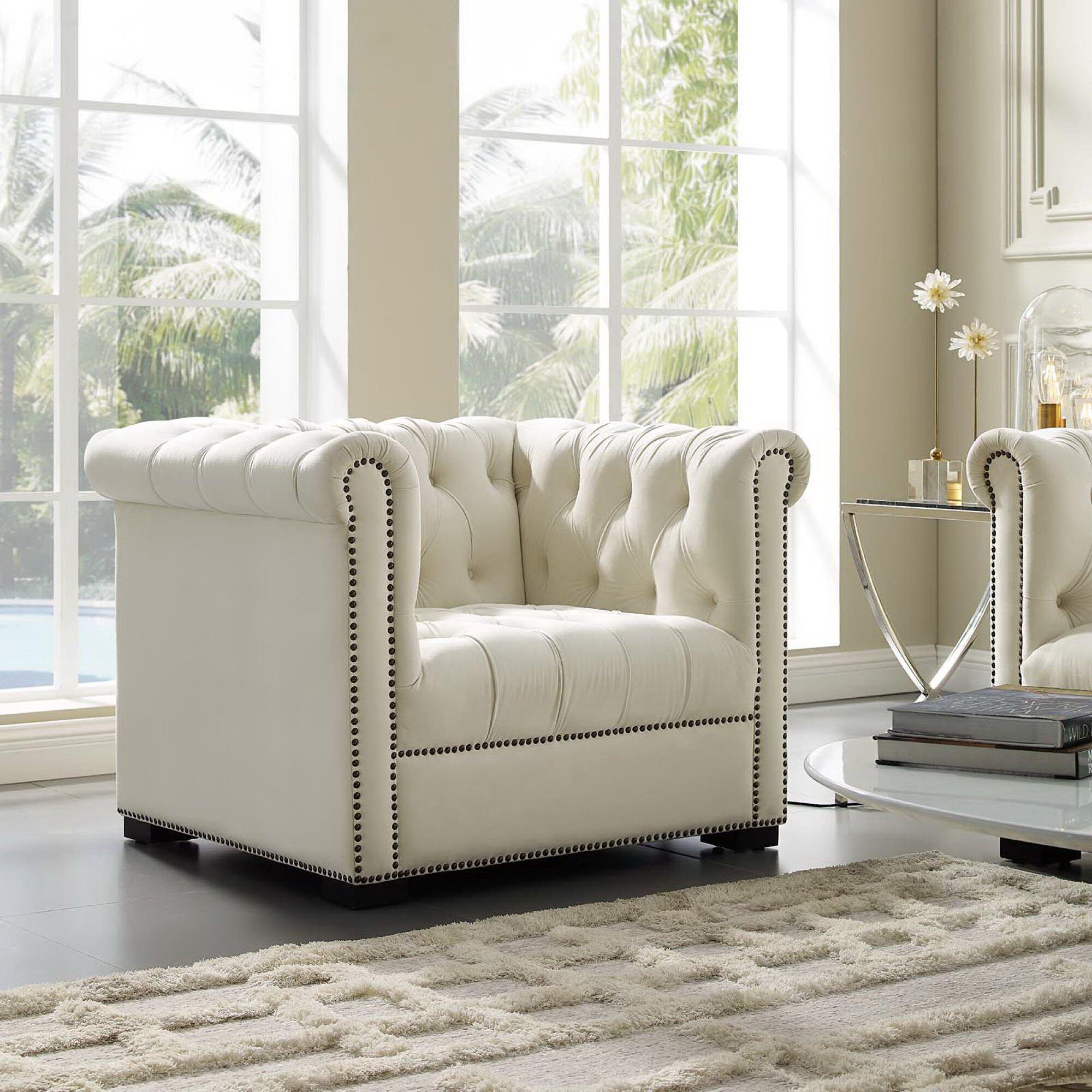 Modway Heritage Accent Chair, Ivory, rollover