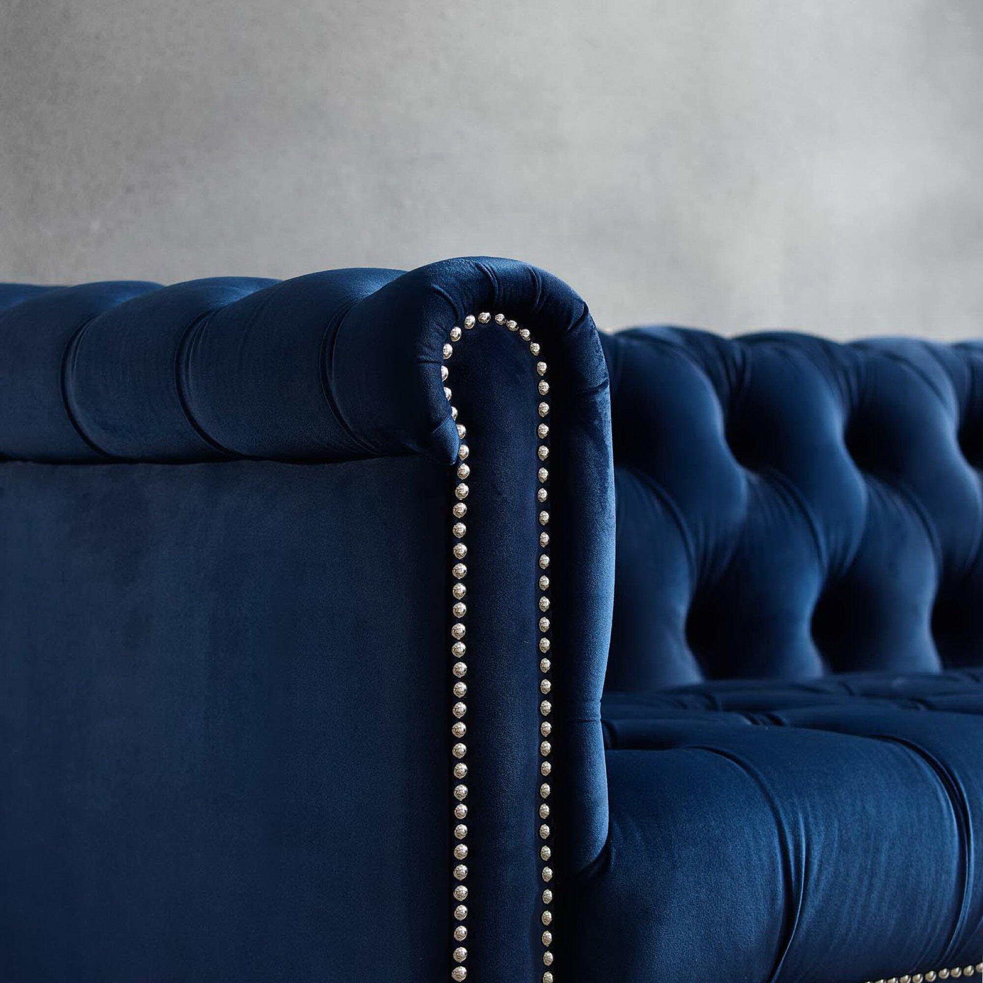 Modway Heritage Accent Chair, Midnight Blue, large