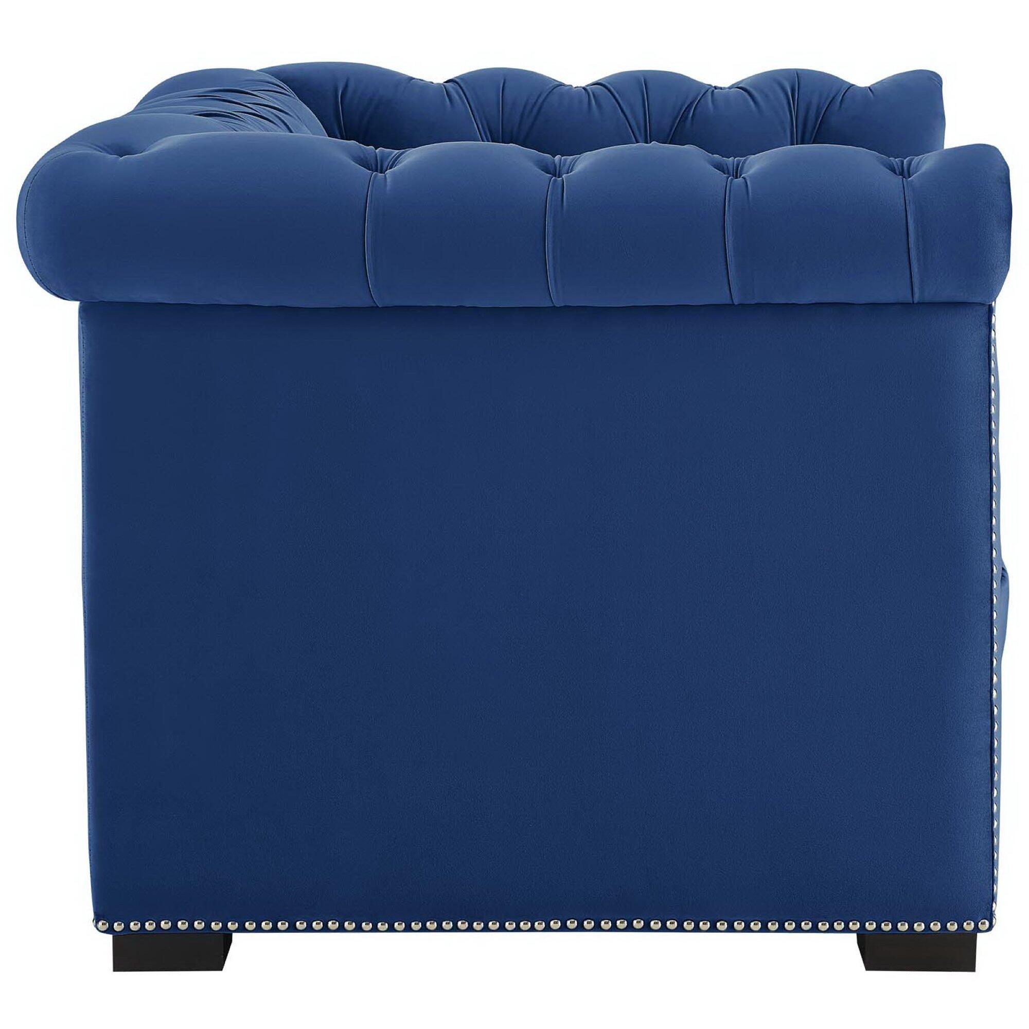 Modway Heritage Accent Chair, Midnight Blue, large