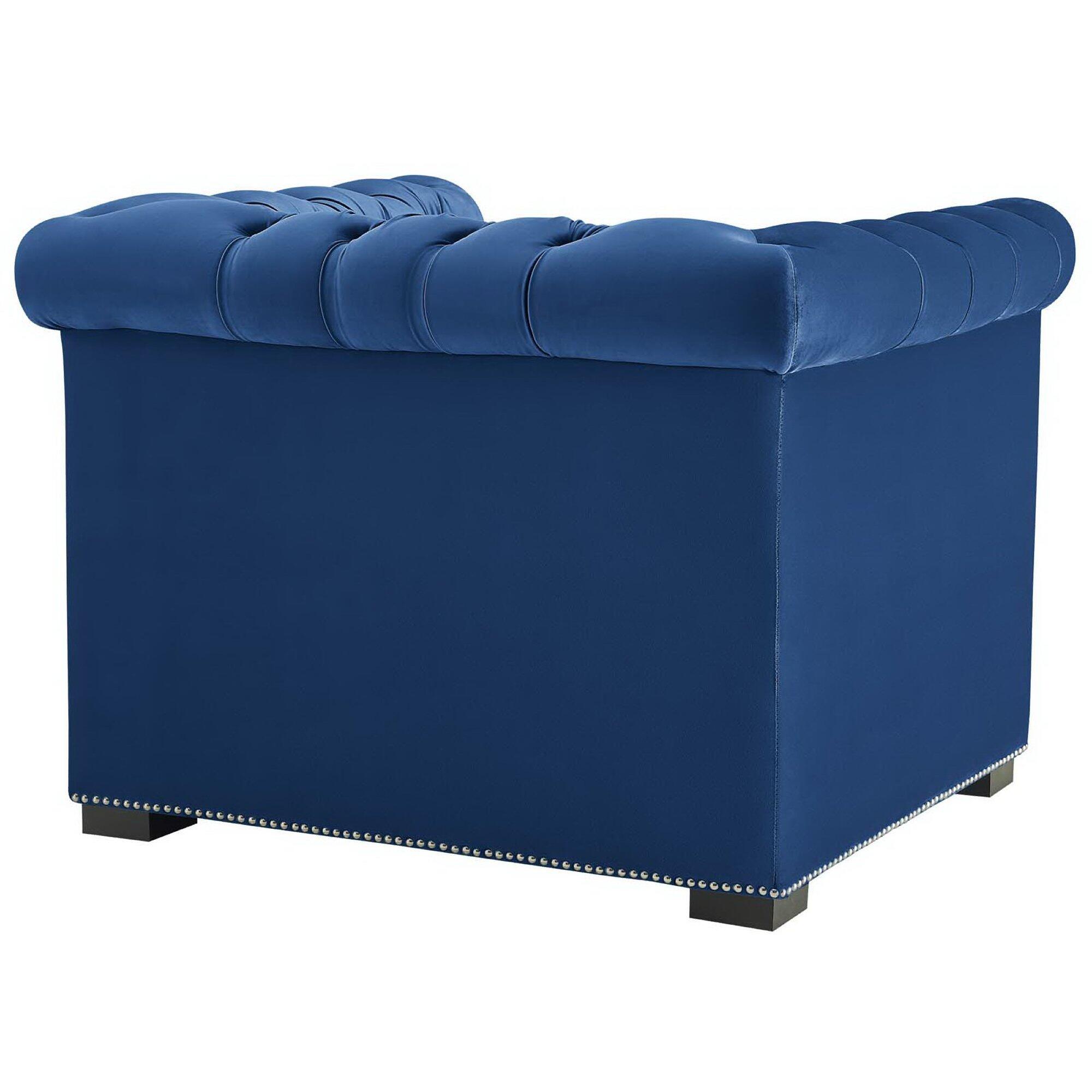 Modway Heritage Accent Chair, Midnight Blue, large