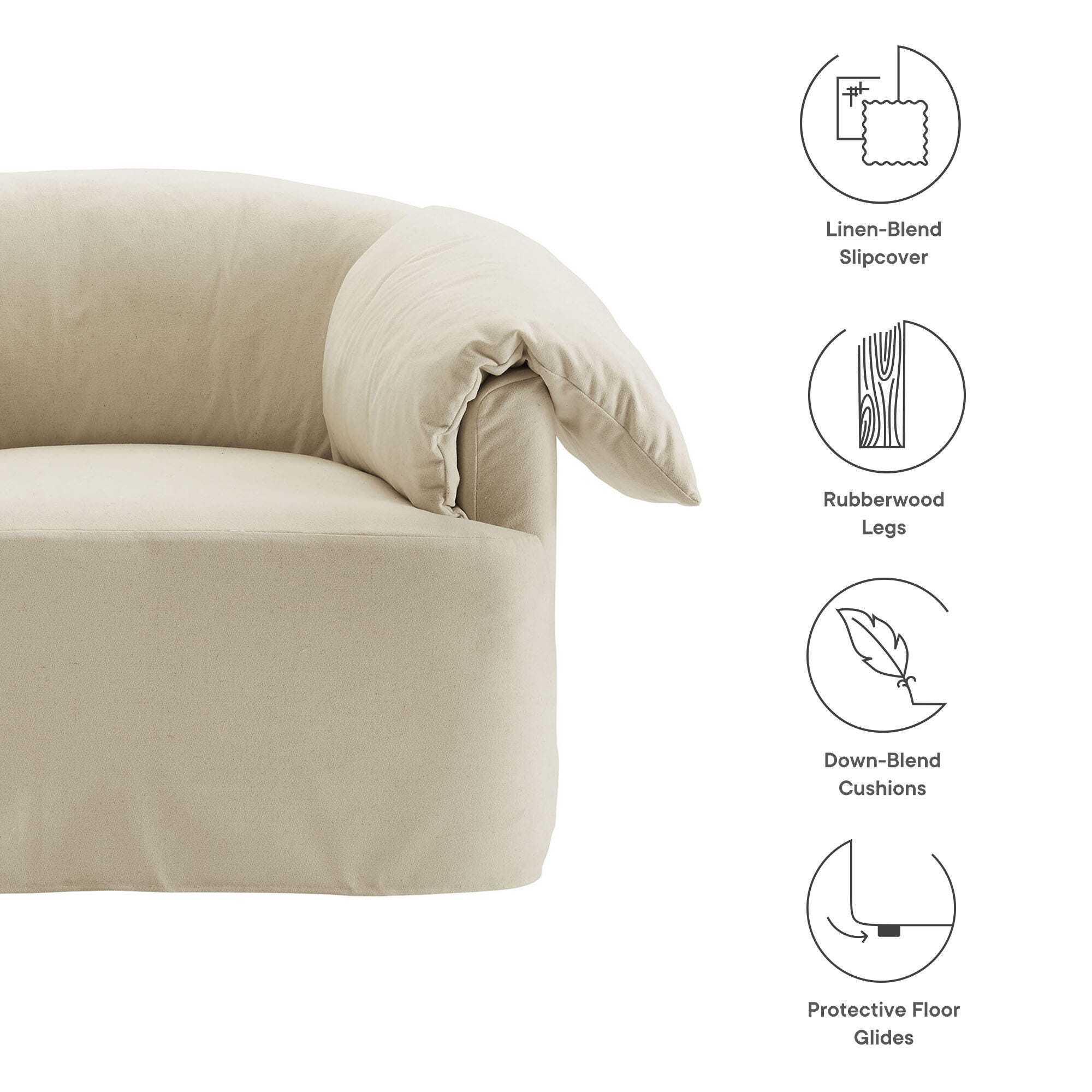 Modway Lark Oversized Chair, Linen, large