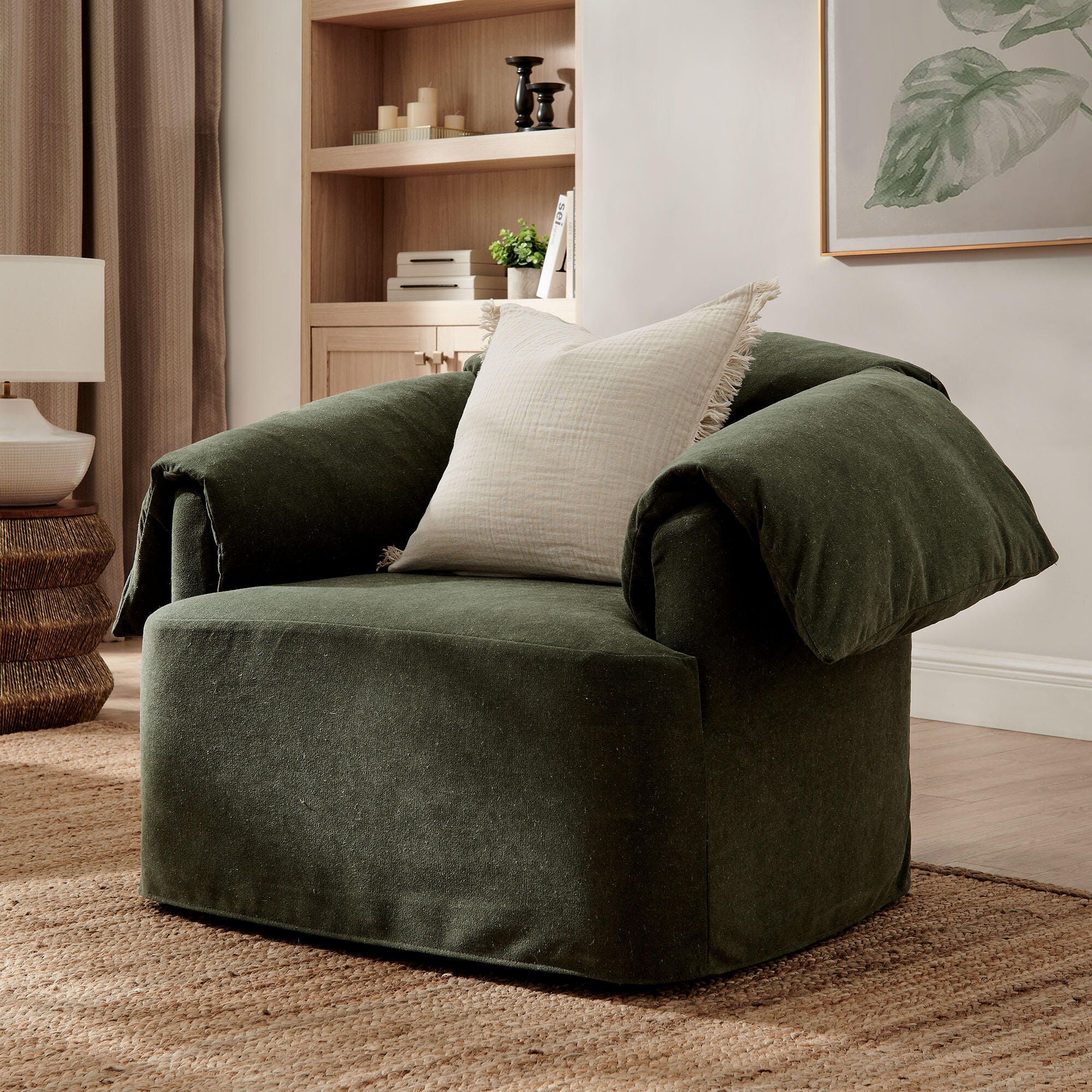 Modway Lark Oversized Chair, Sage, rollover