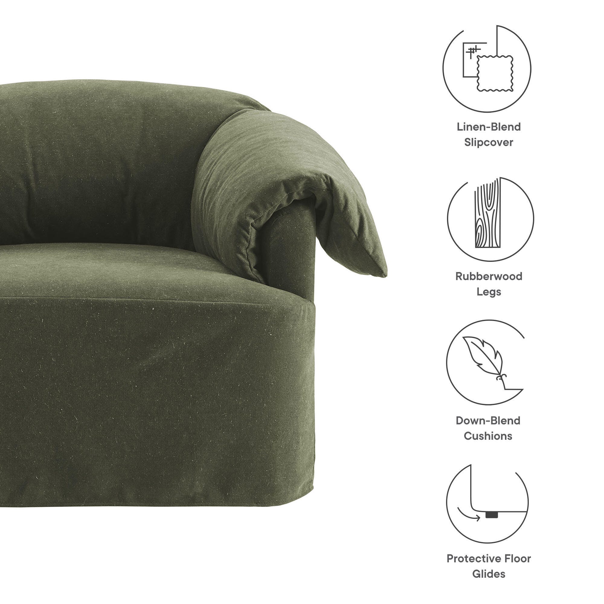 Modway Lark Oversized Chair, Sage, large
