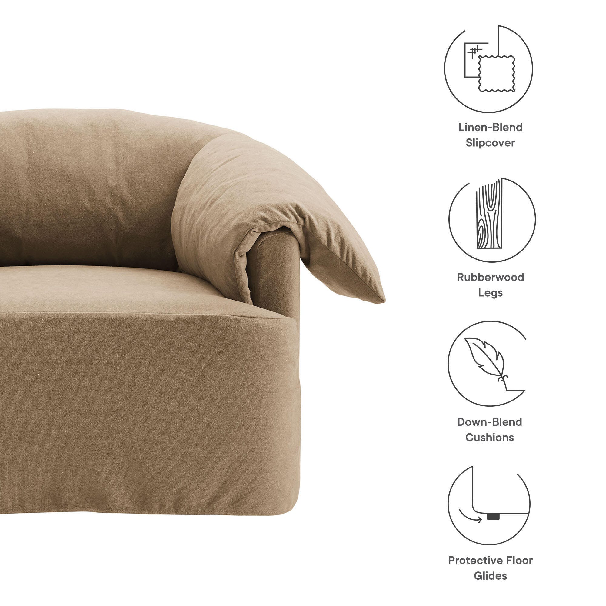 Modway Lark Oversized Chair, Almond, large