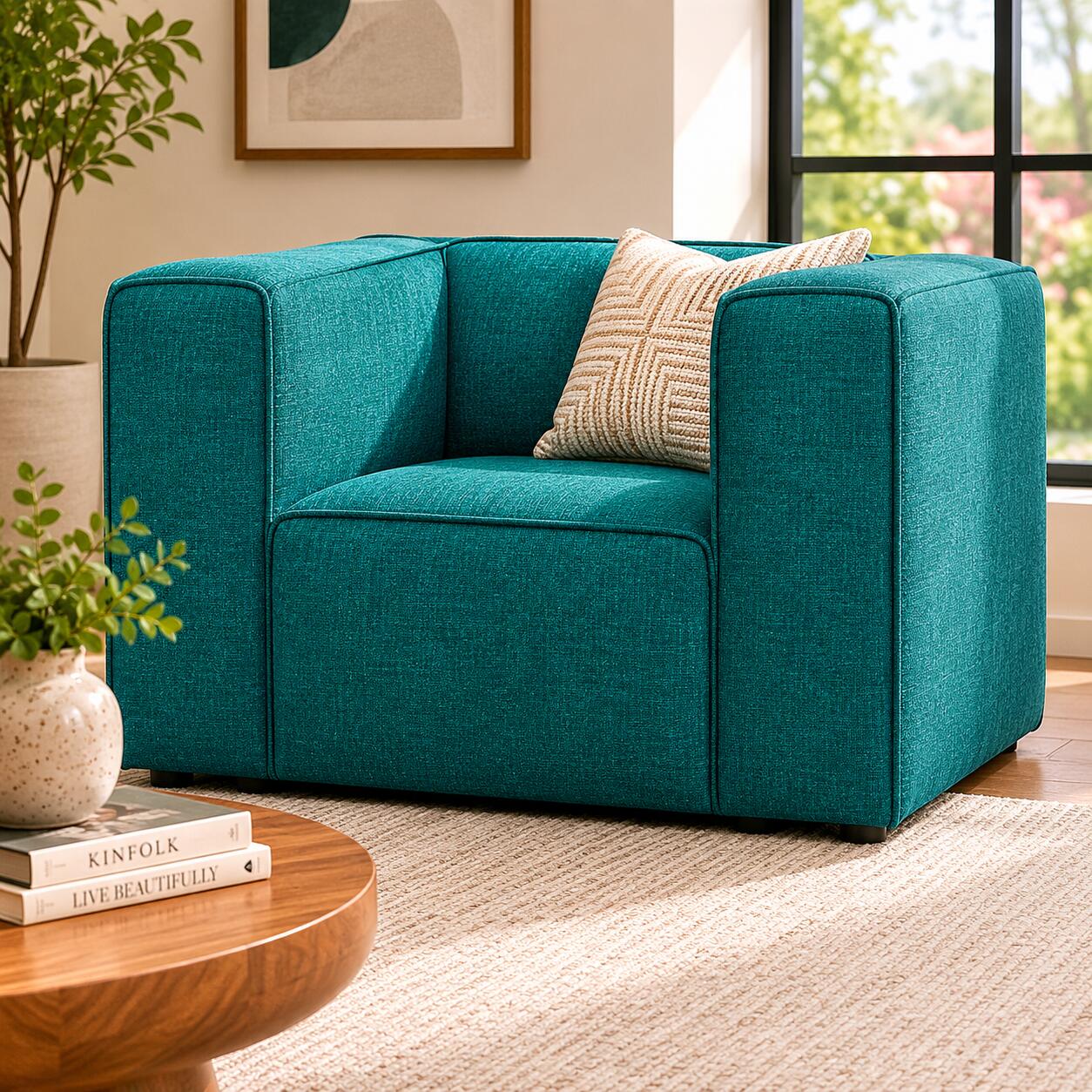 Modway Mingle Accent Chair, Teal, large