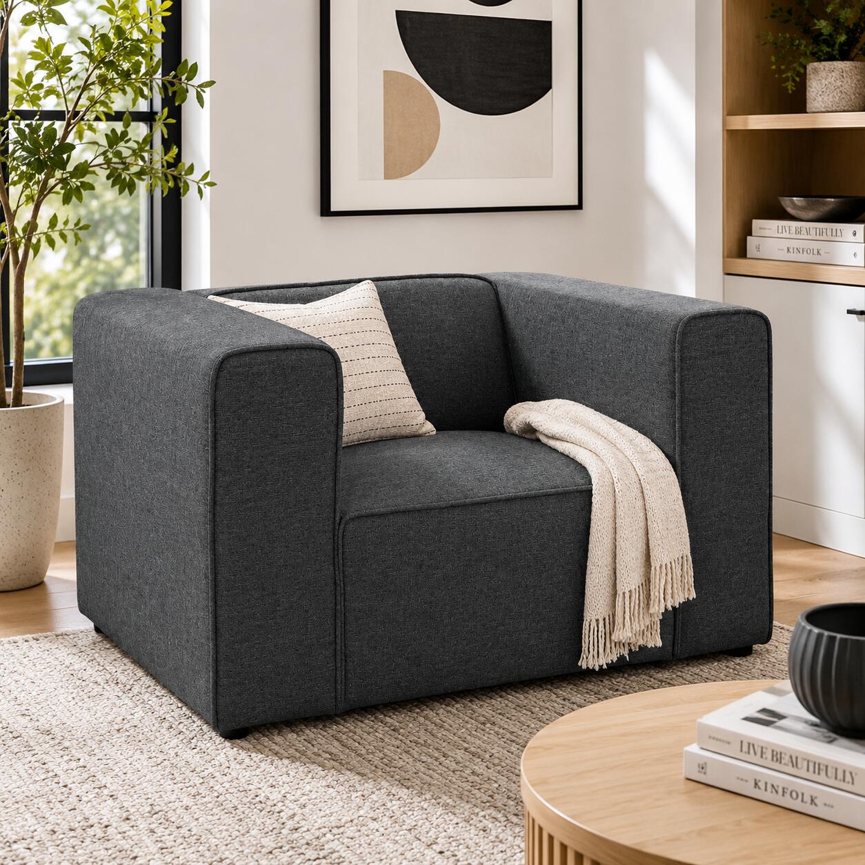 Modway Mingle Accent Chair, Gray, rollover