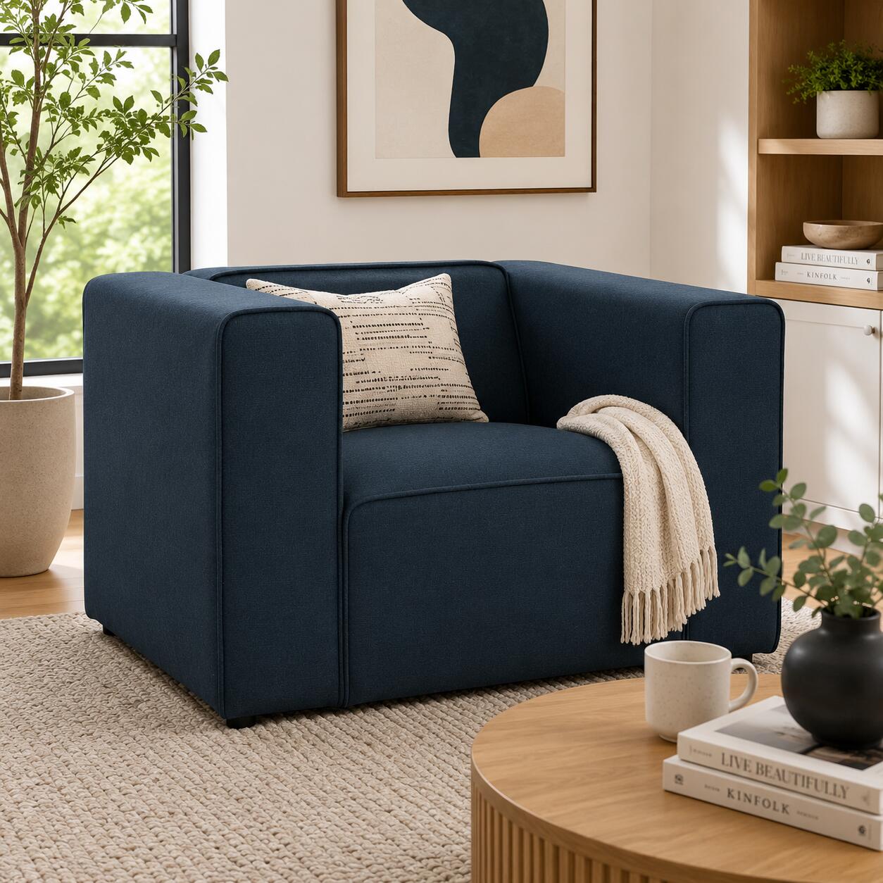 Modway Mingle Accent Chair, Blue, rollover