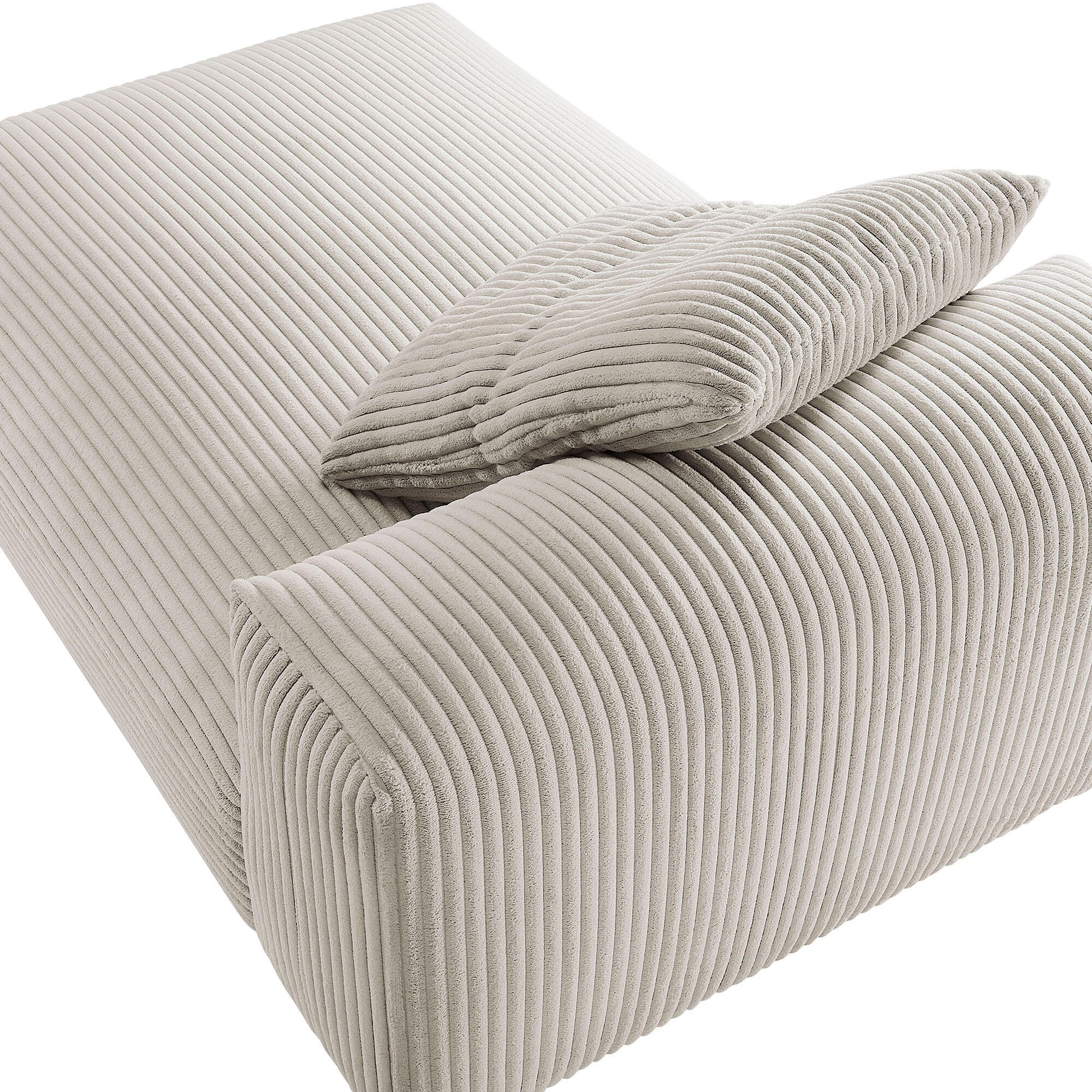 Modway Solace Armless Oversized Chaise, Almond, large