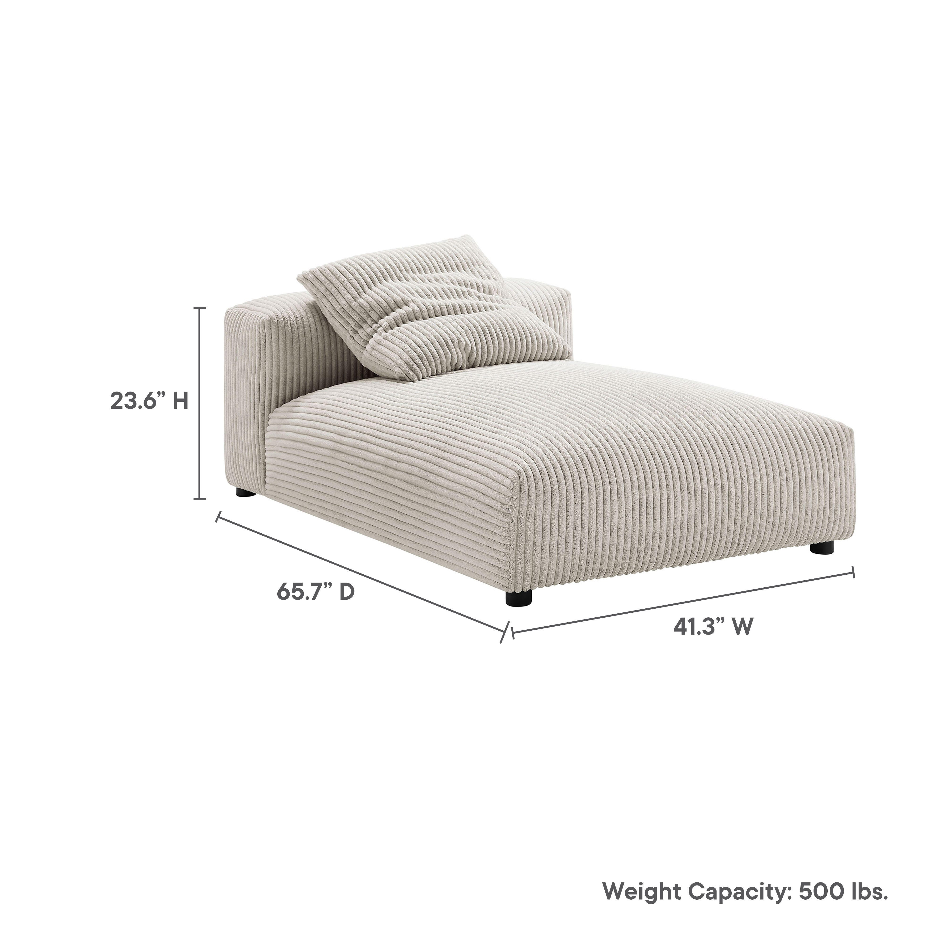Modway Solace Armless Oversized Chaise, Almond, large