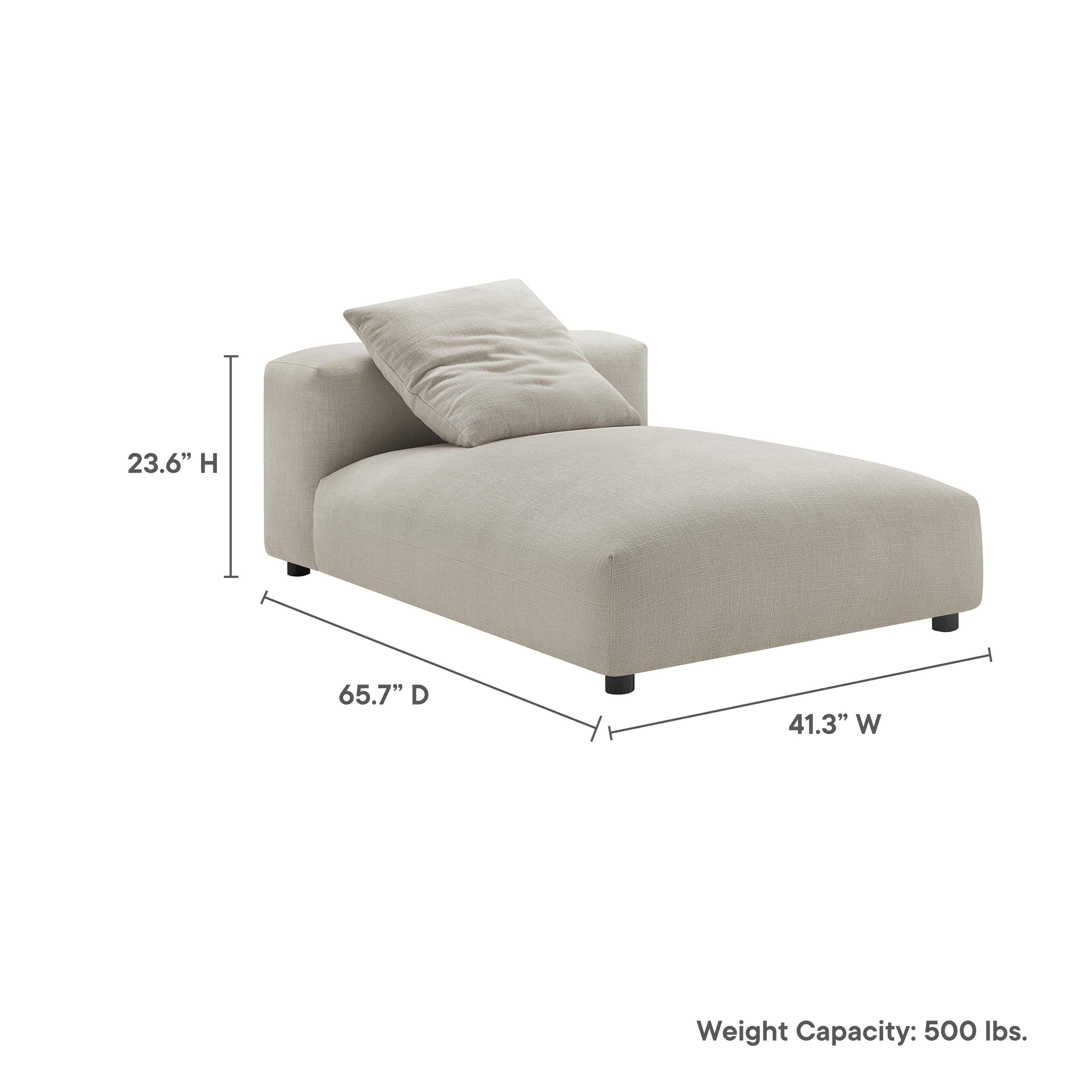 Modway Solace Oversized Chaise, Linen, large