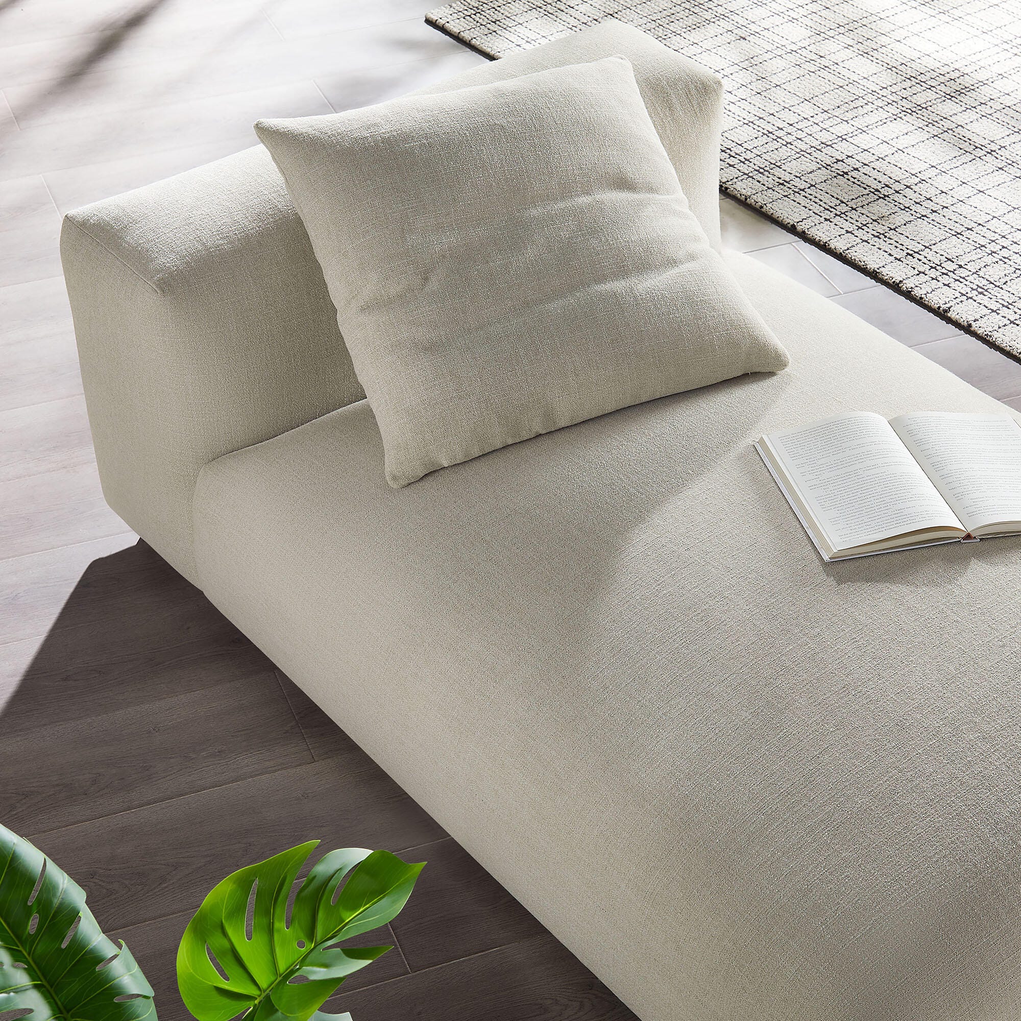 Modway Solace Oversized Chaise, Linen, large