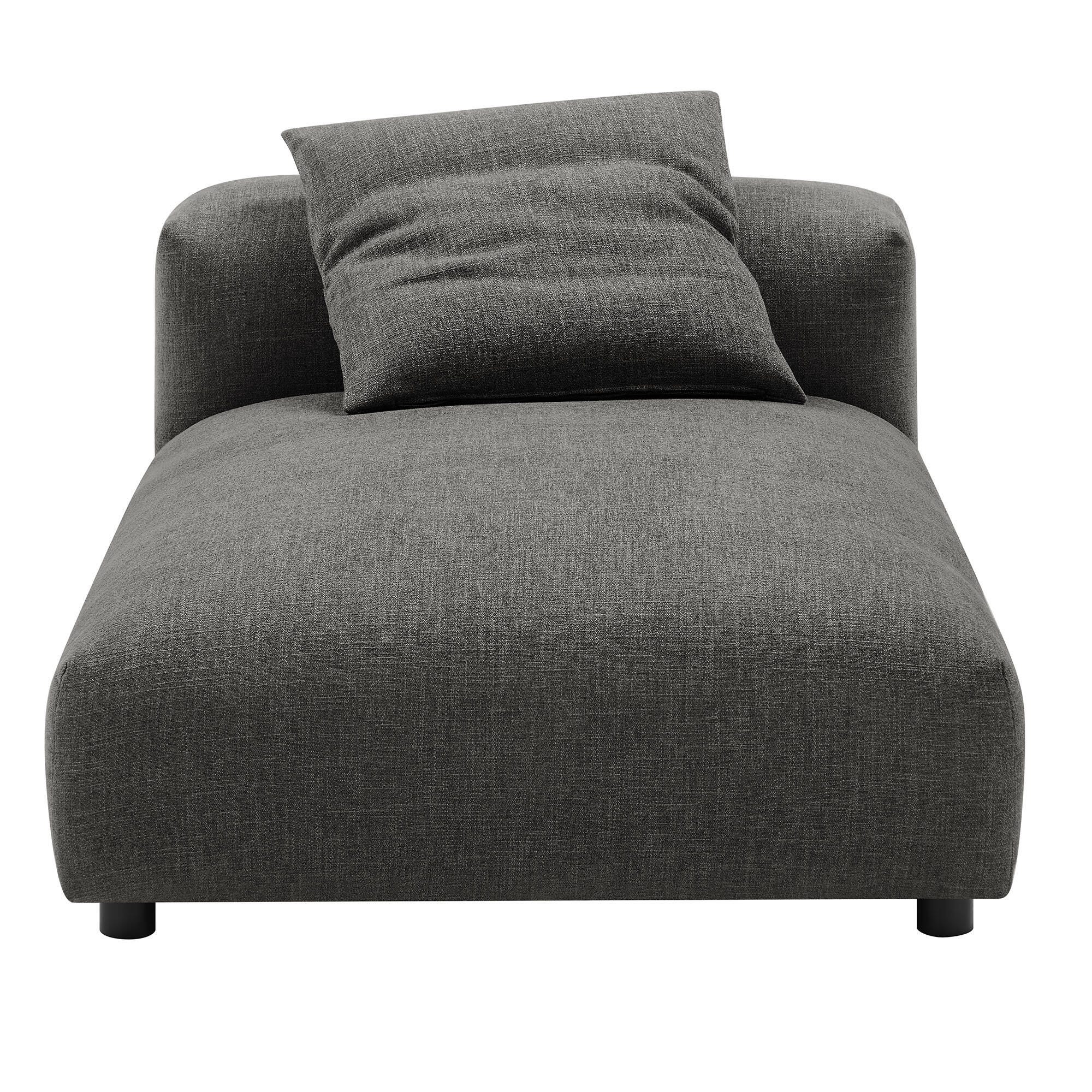 Modway Solace Oversized Chaise, Charcoal, large