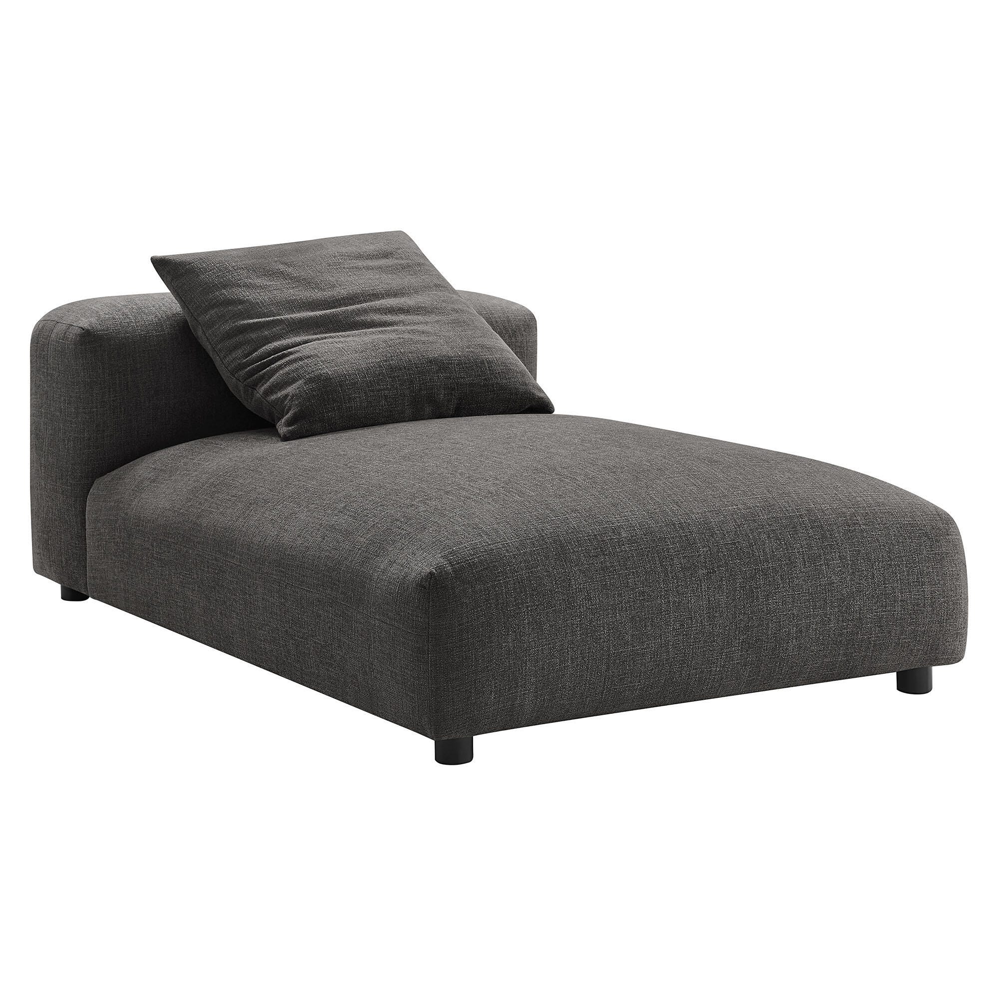Modway Solace Oversized Chaise, Charcoal, large