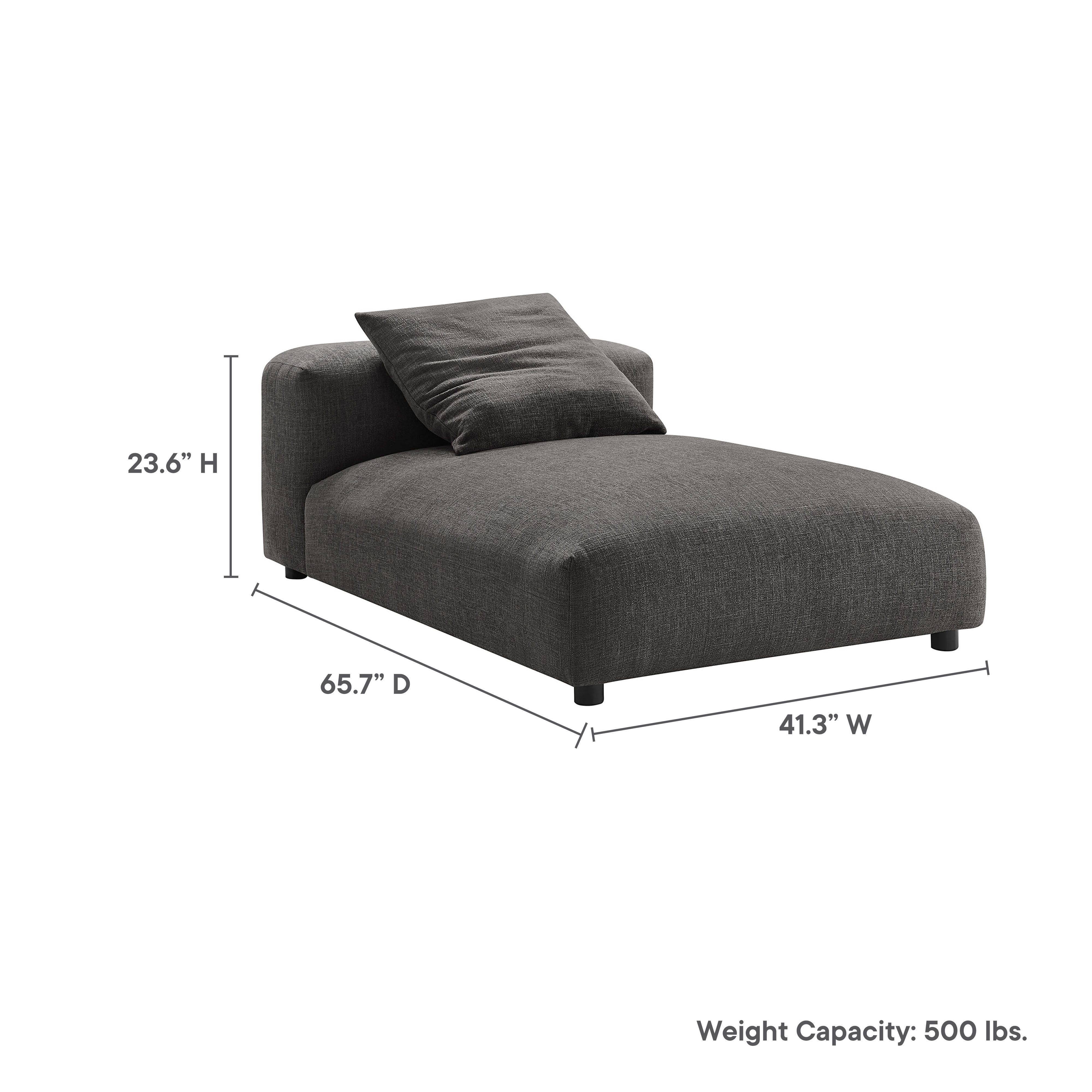 Modway Solace Oversized Chaise, Charcoal, large
