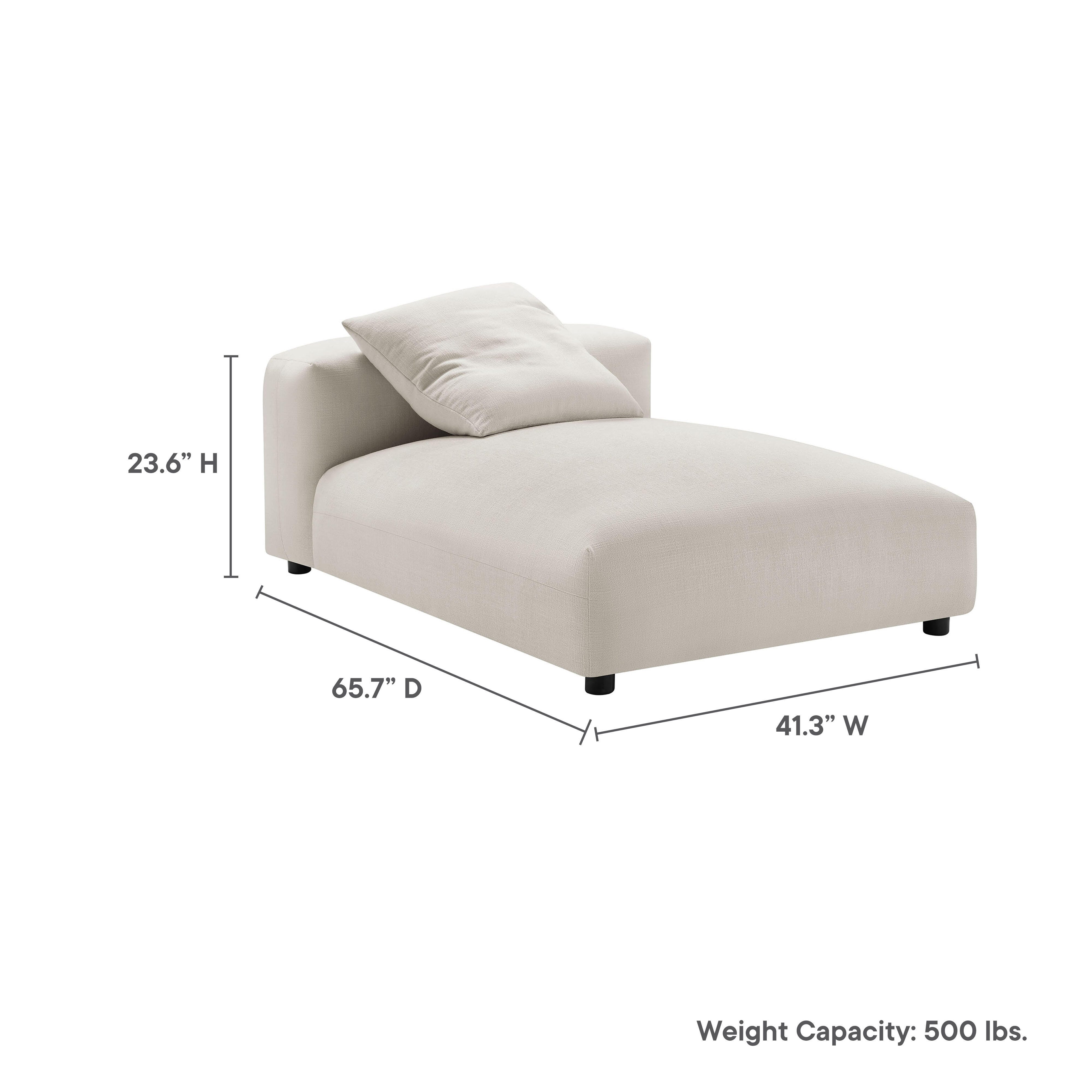 Modway Solace Oversized Chaise, Salt, large