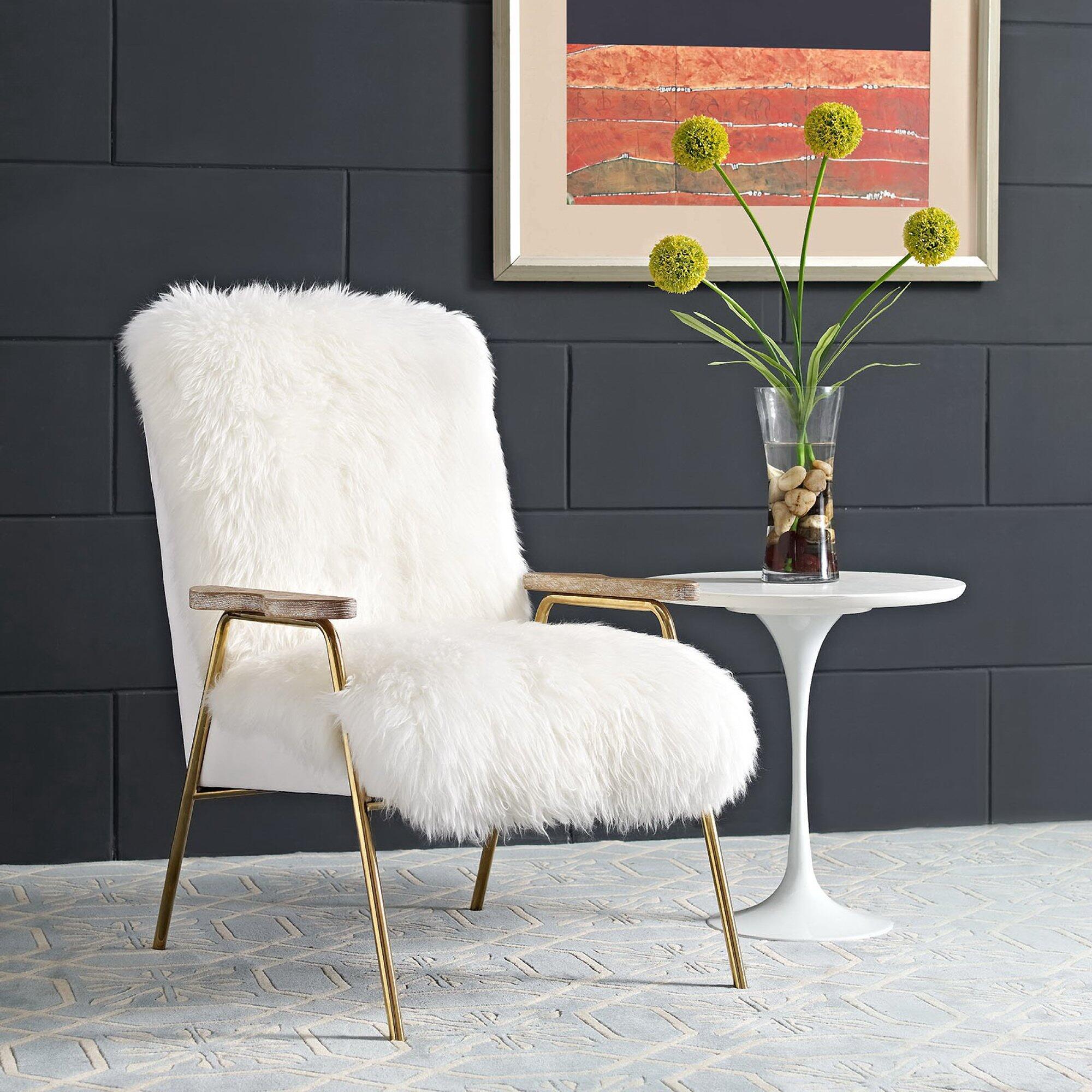 Modway Sprint Accent Chair, Brown/White, rollover