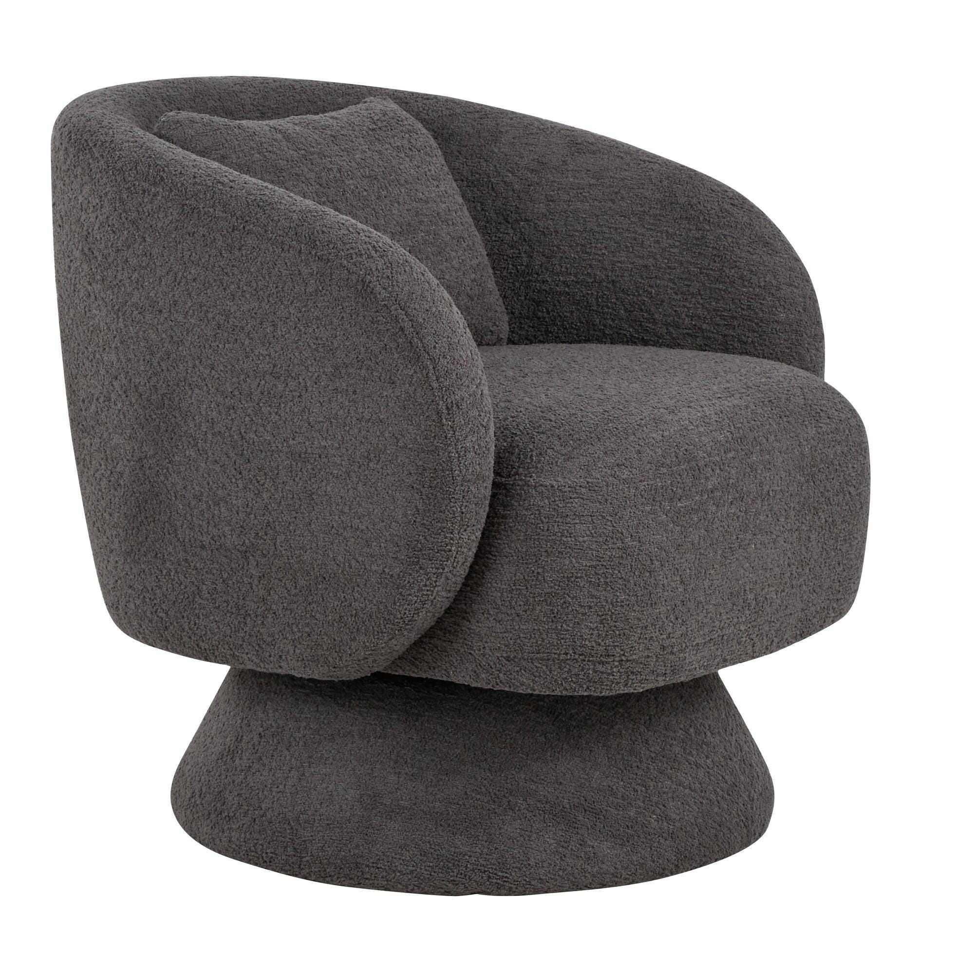 LumiSource Zara Swivel Accent Chair, Gray, large