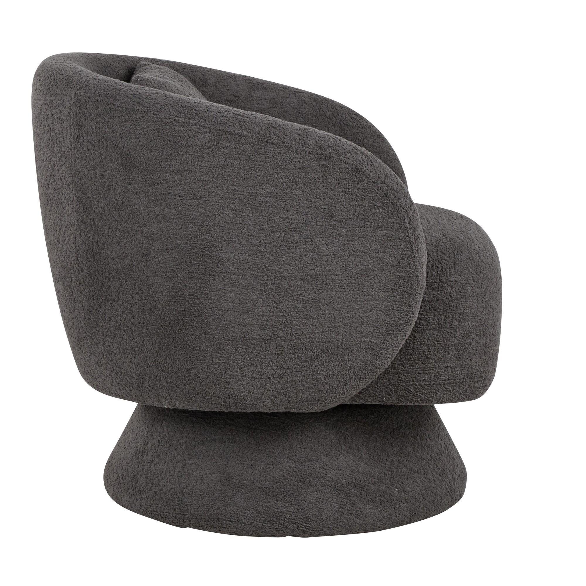 LumiSource Zara Swivel Accent Chair, Gray, large