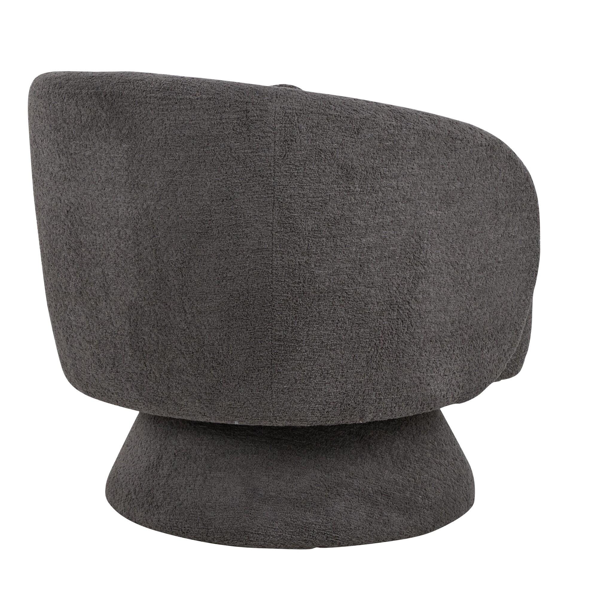 LumiSource Zara Swivel Accent Chair, Gray, large
