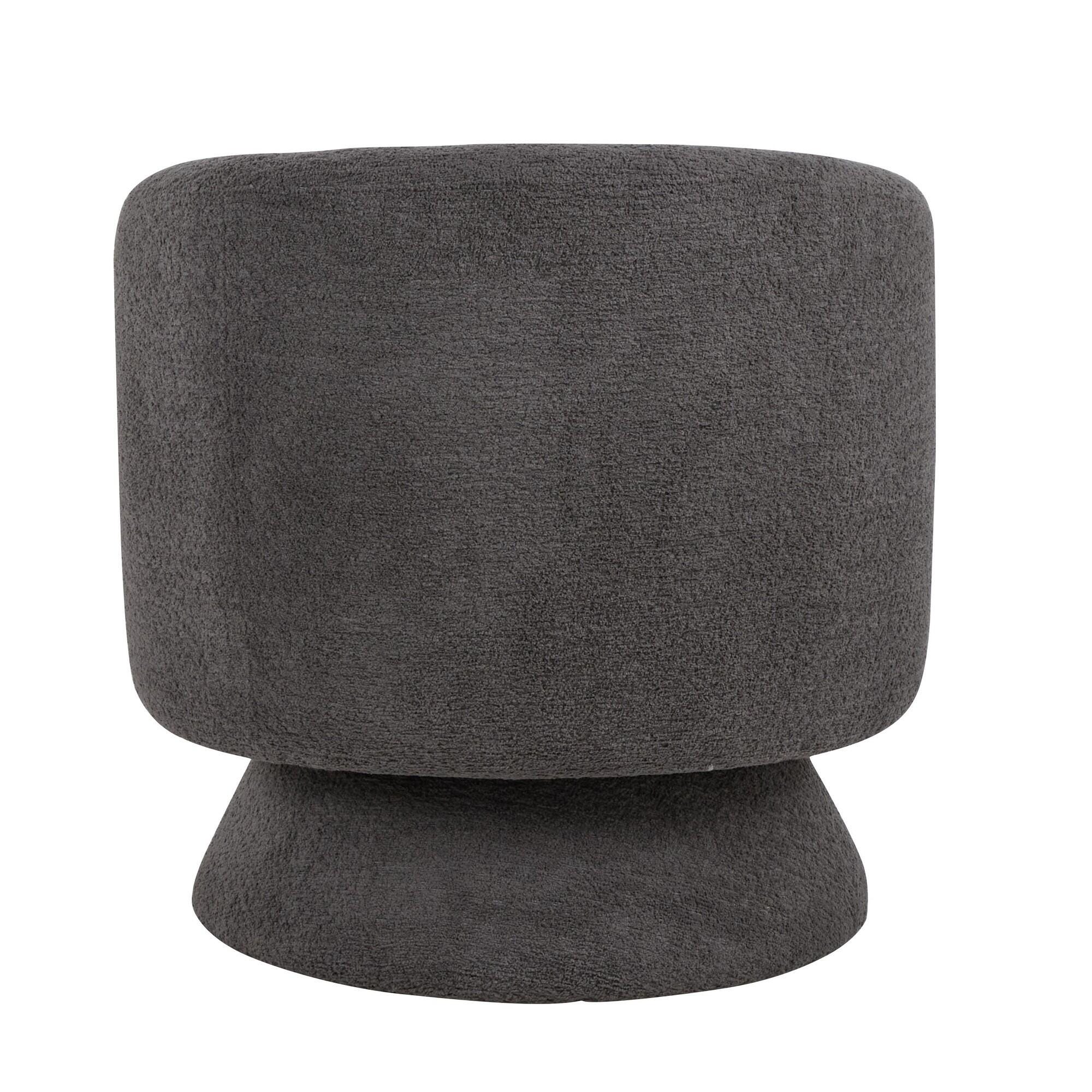 LumiSource Zara Swivel Accent Chair, Gray, large