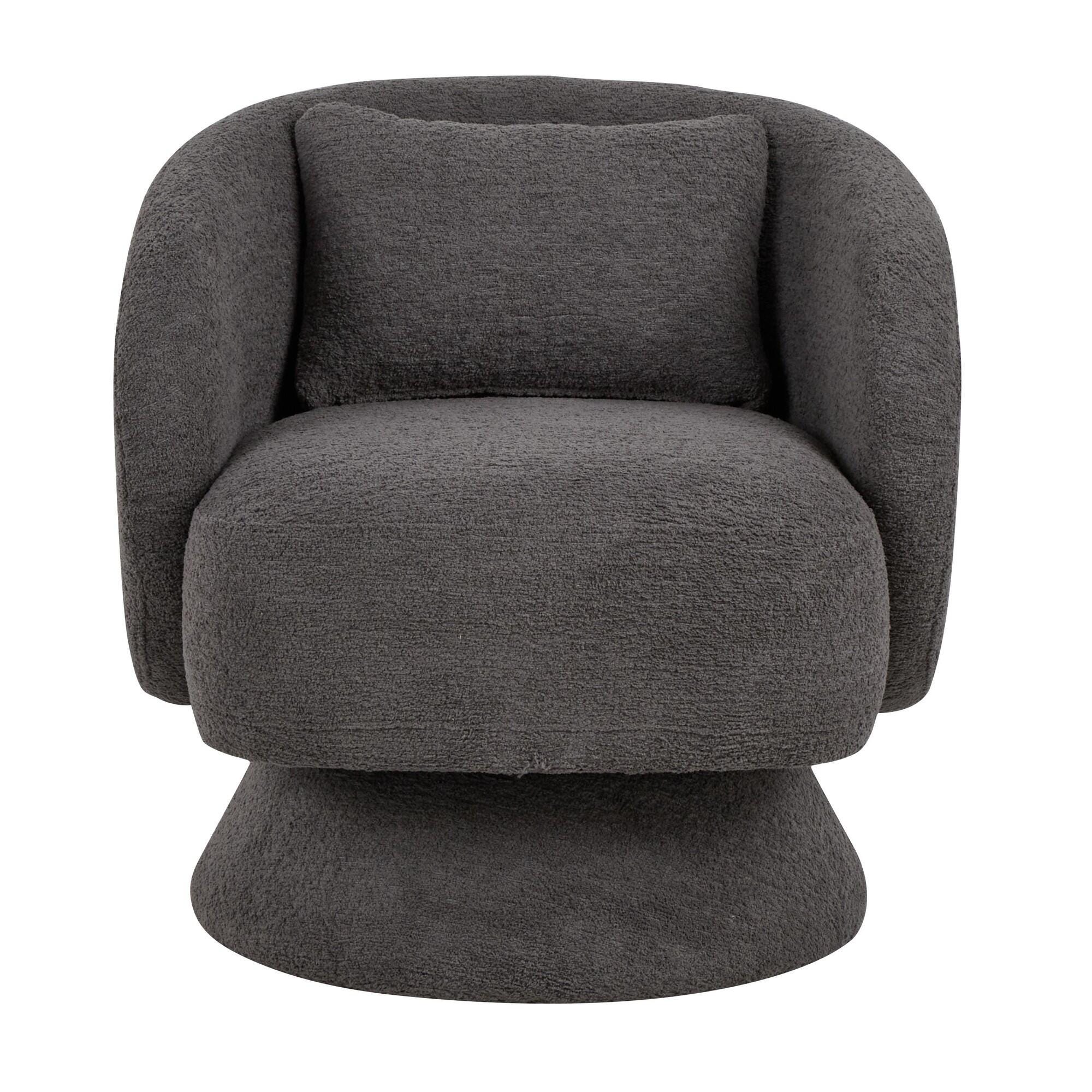 LumiSource Zara Swivel Accent Chair, Gray, large