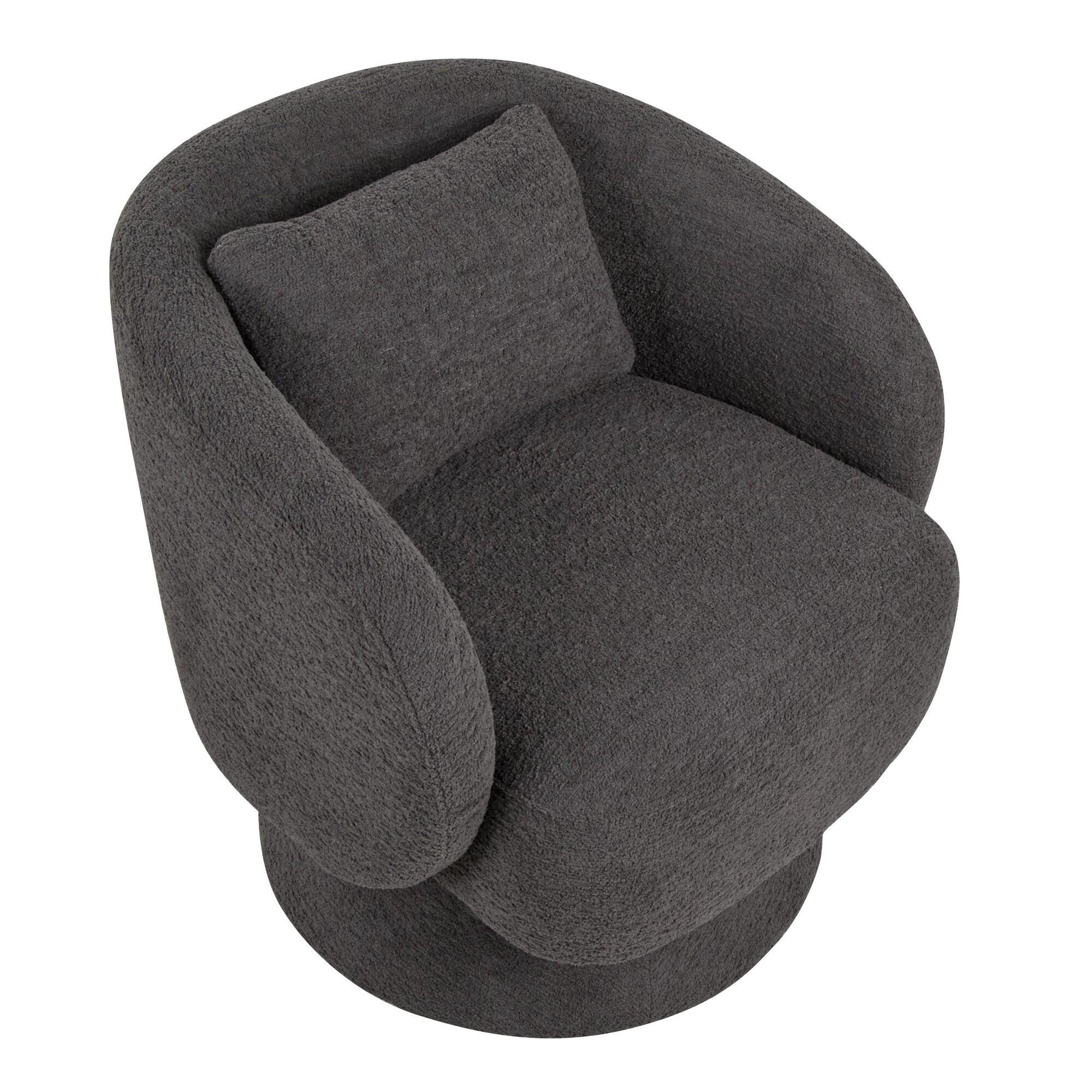 LumiSource Zara Swivel Accent Chair, Gray, large