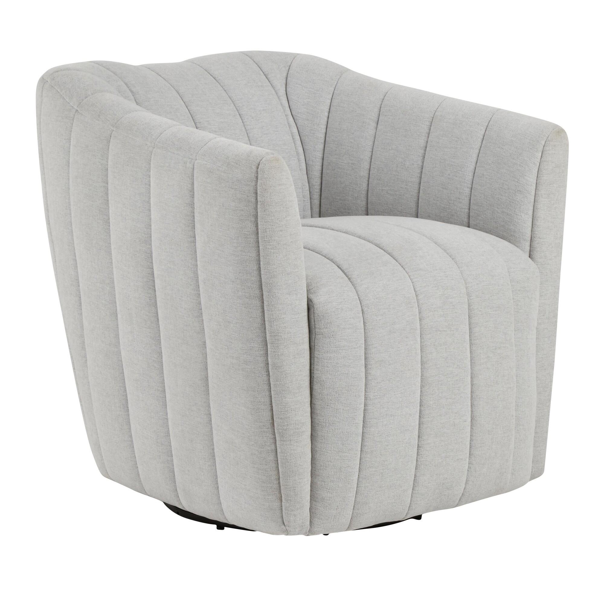 LumiSource Finley Swivel Accent Chair, Light Gray, large