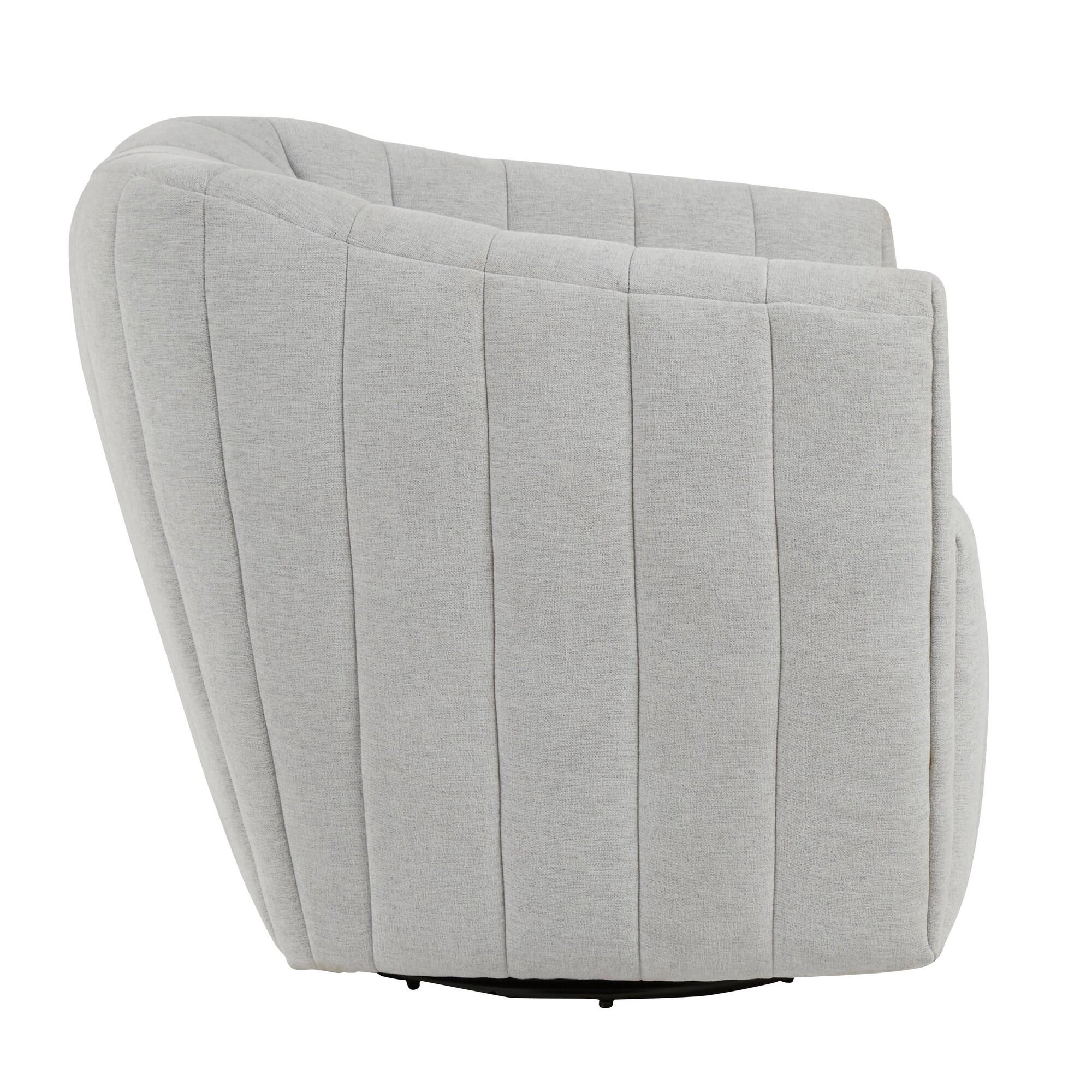 LumiSource Finley Swivel Accent Chair, Light Gray, large