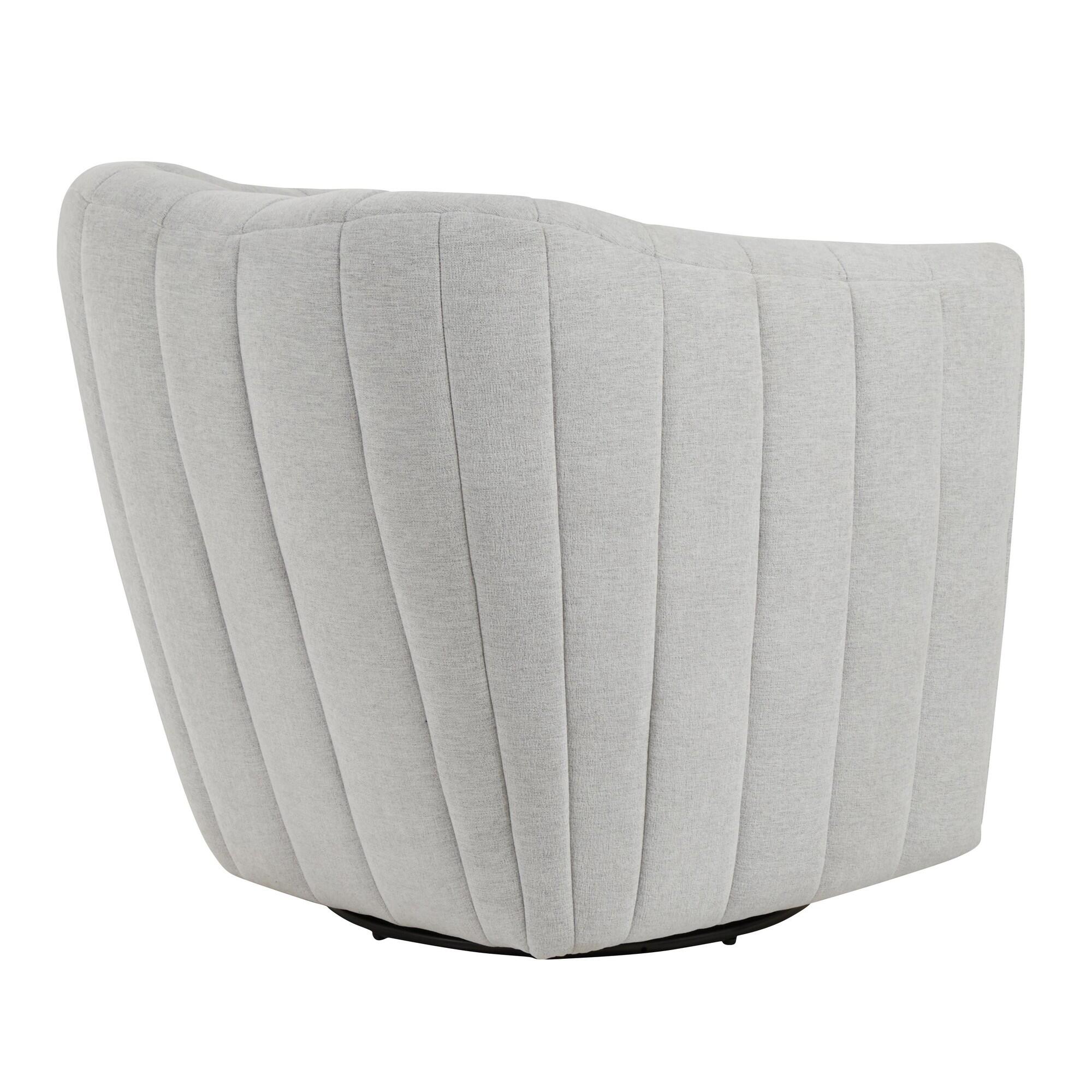 LumiSource Finley Swivel Accent Chair, Light Gray, large