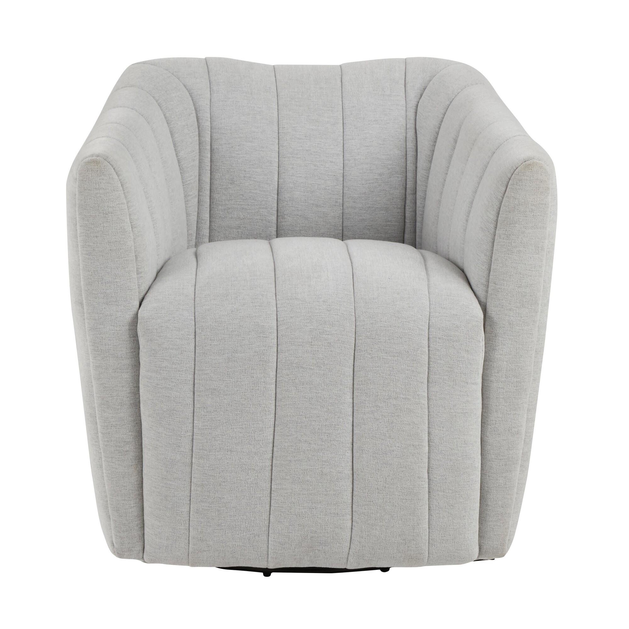 LumiSource Finley Swivel Accent Chair, Light Gray, large