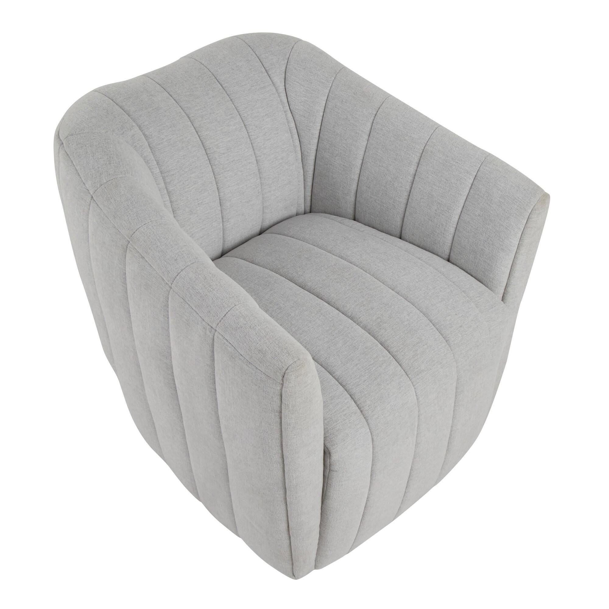 LumiSource Finley Swivel Accent Chair, Light Gray, large