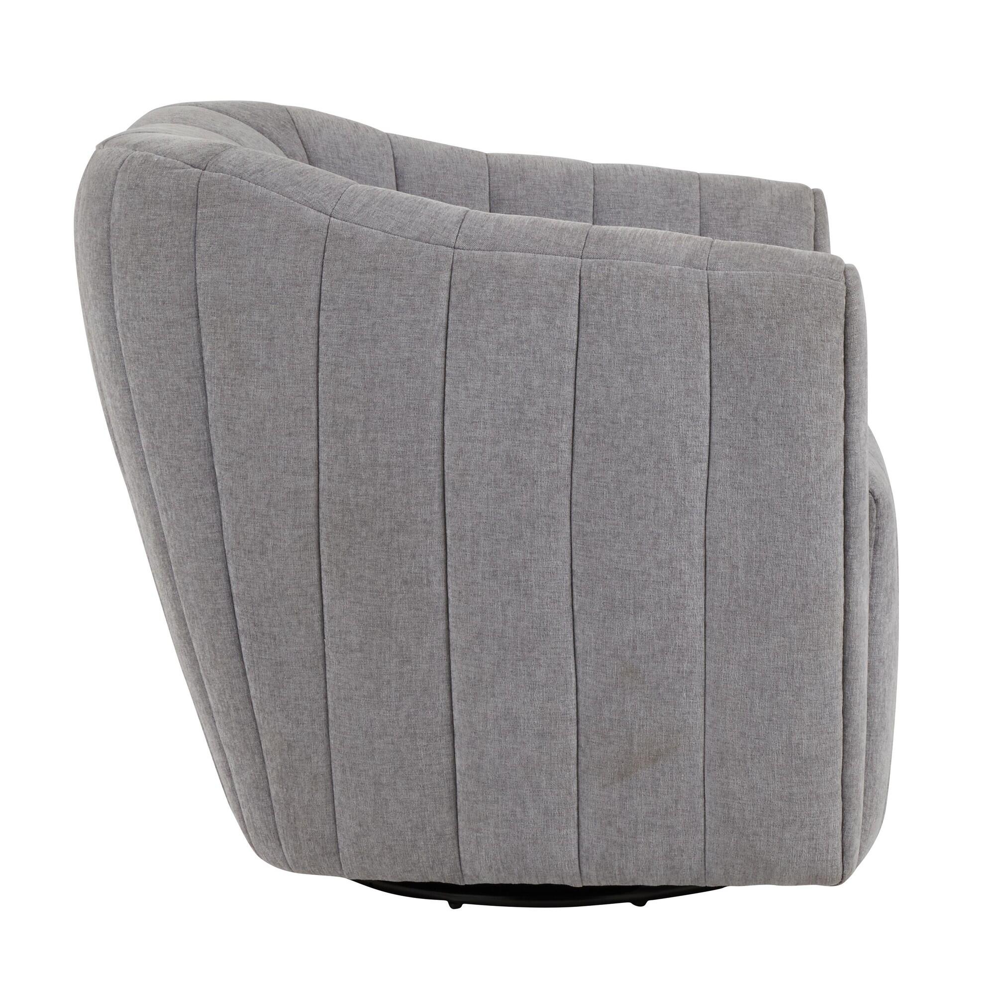 LumiSource Finley Swivel Accent Chair, Dark Gray, large