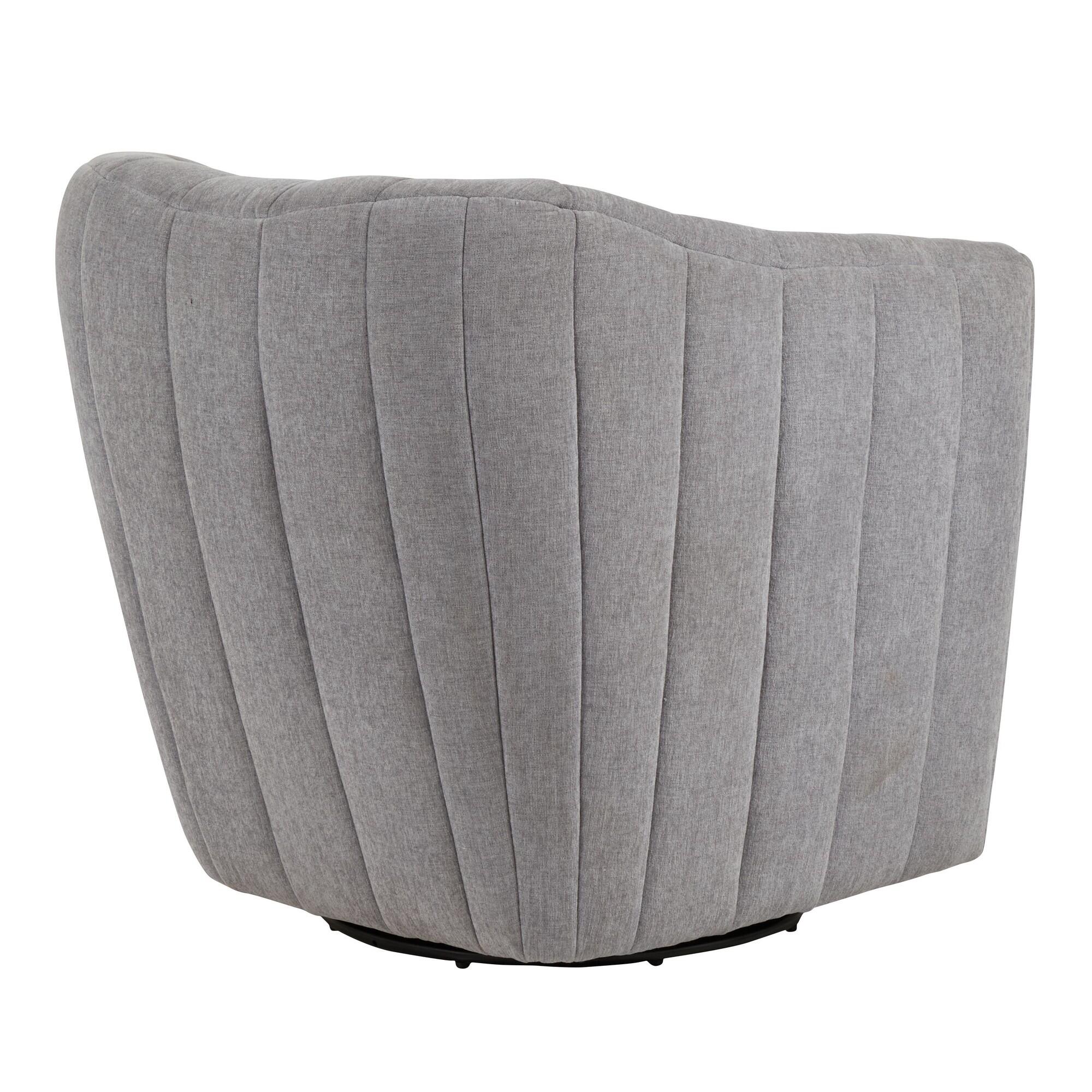 LumiSource Finley Swivel Accent Chair, Dark Gray, large