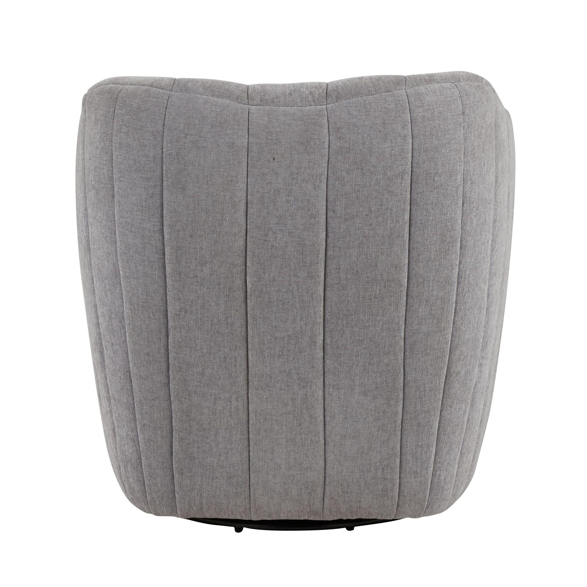 LumiSource Finley Swivel Accent Chair, Dark Gray, large