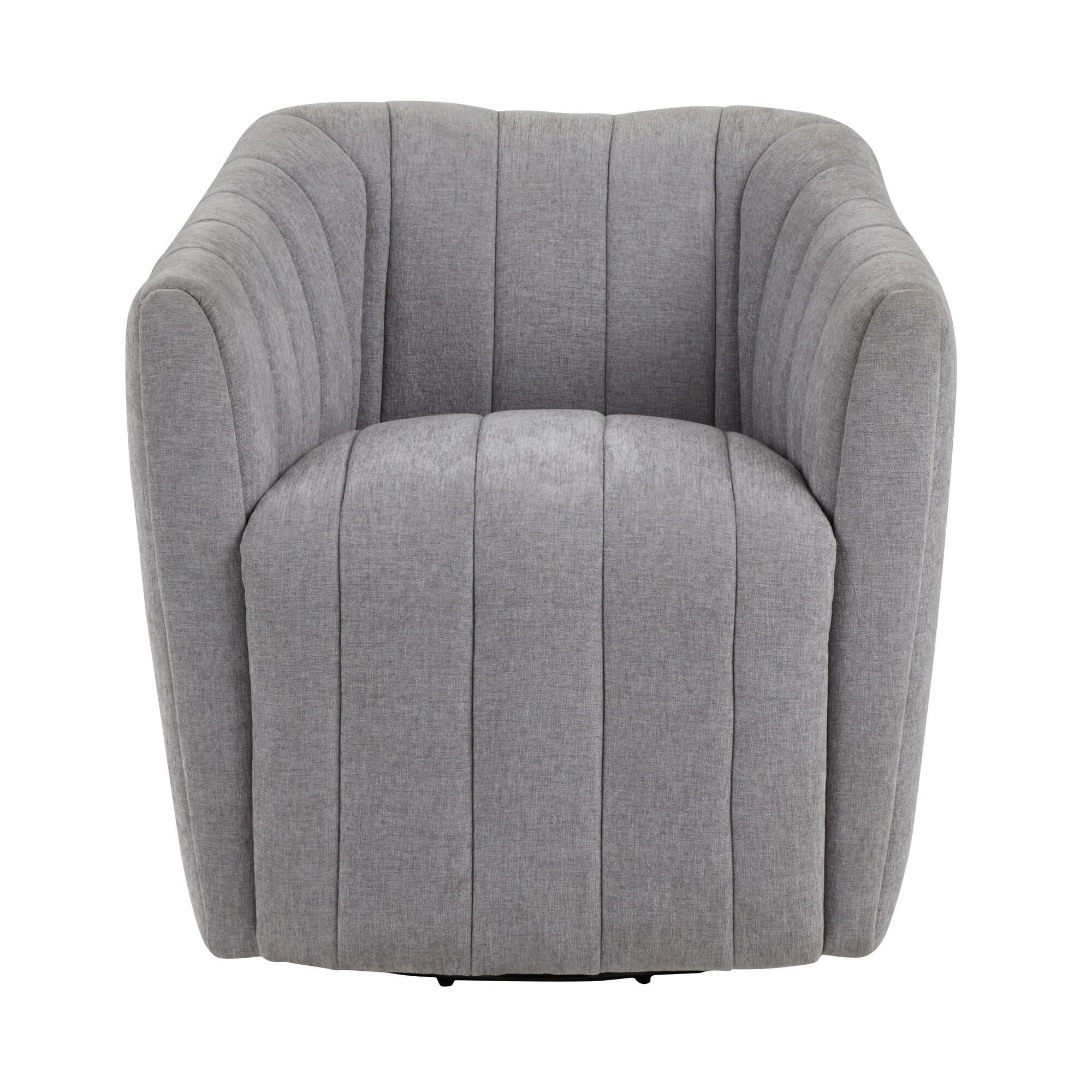 LumiSource Finley Swivel Accent Chair, Dark Gray, large