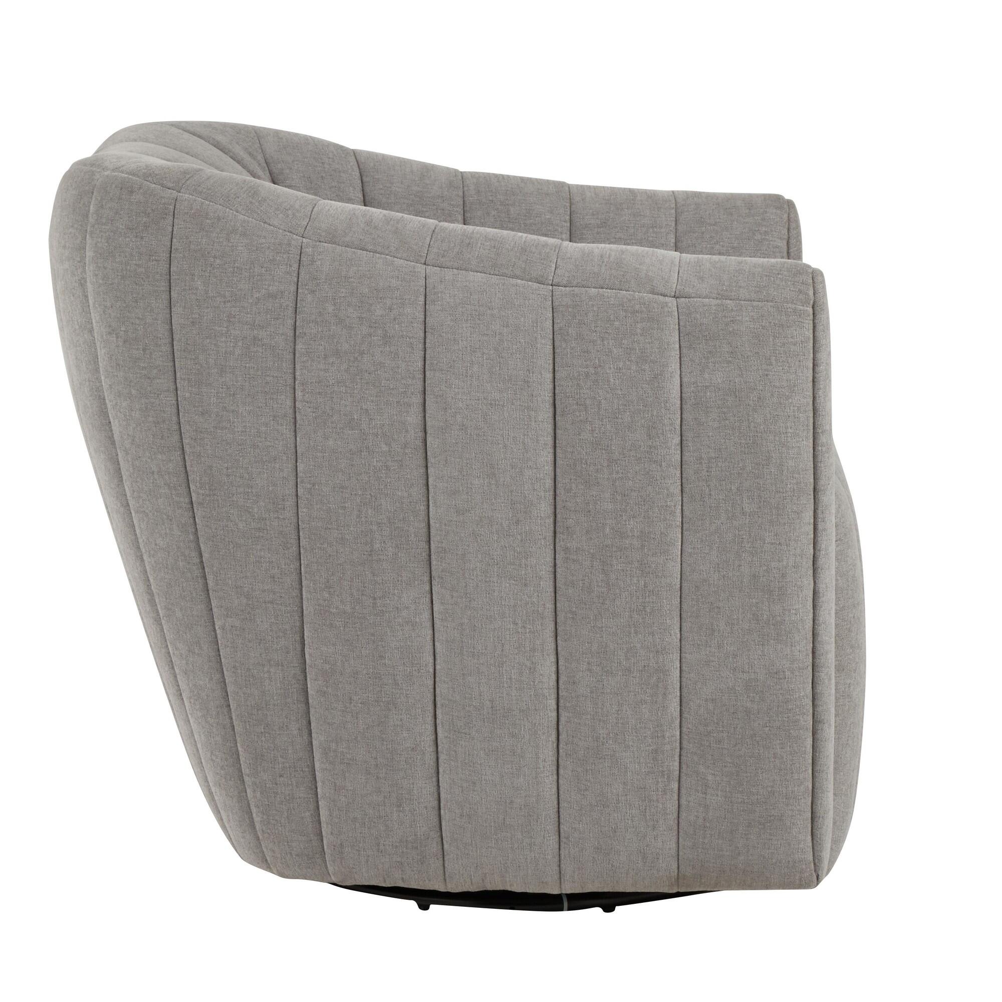 LumiSource Finley Swivel Accent Chair, Gray, large