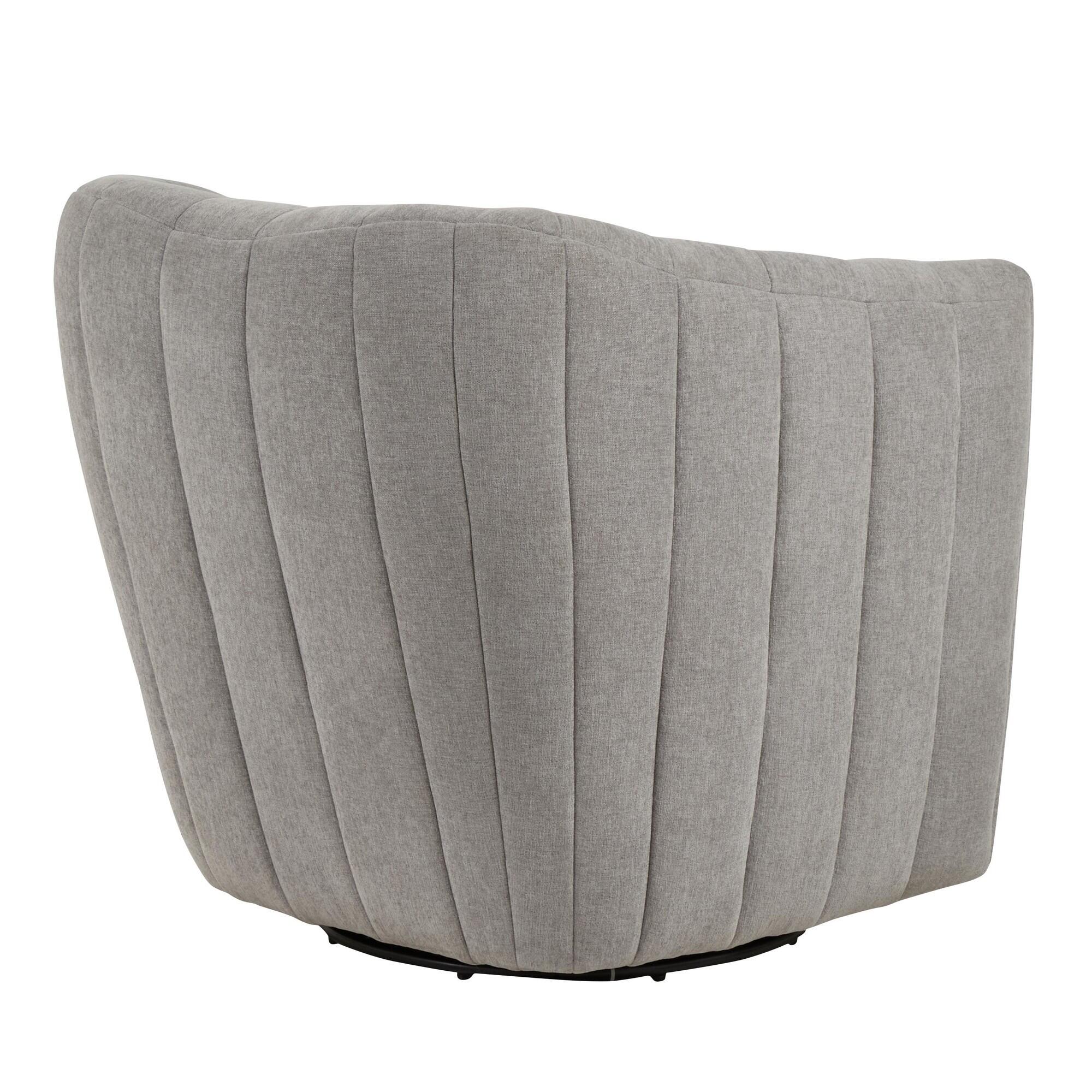 LumiSource Finley Swivel Accent Chair, Gray, large