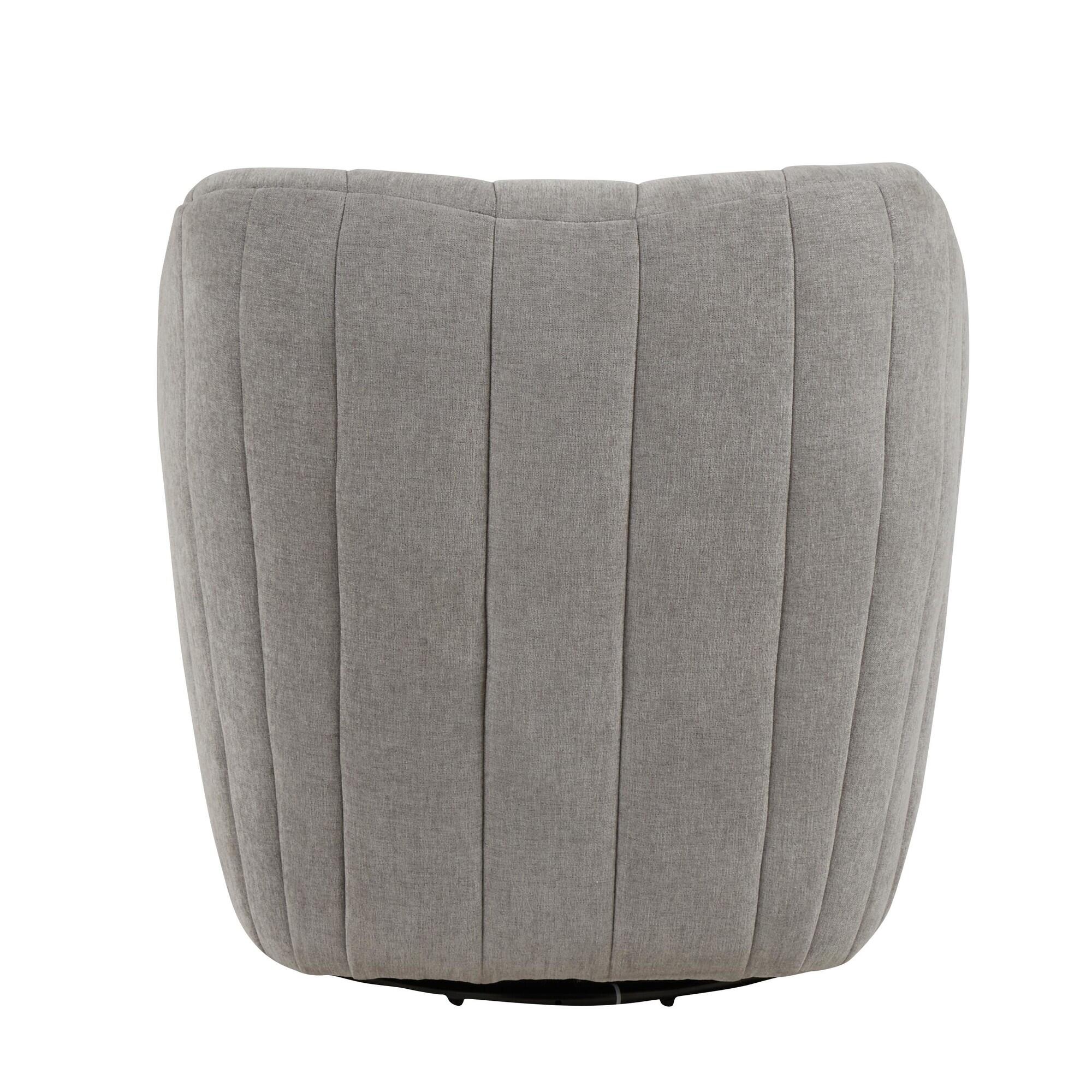 LumiSource Finley Swivel Accent Chair, Gray, large
