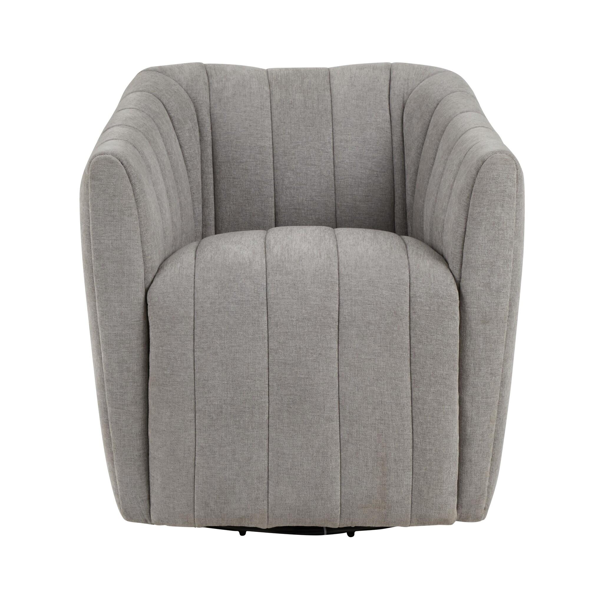 LumiSource Finley Swivel Accent Chair, Gray, large