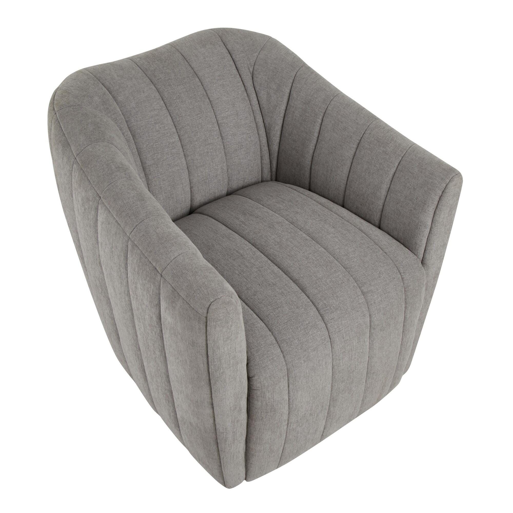 LumiSource Finley Swivel Accent Chair, Gray, large