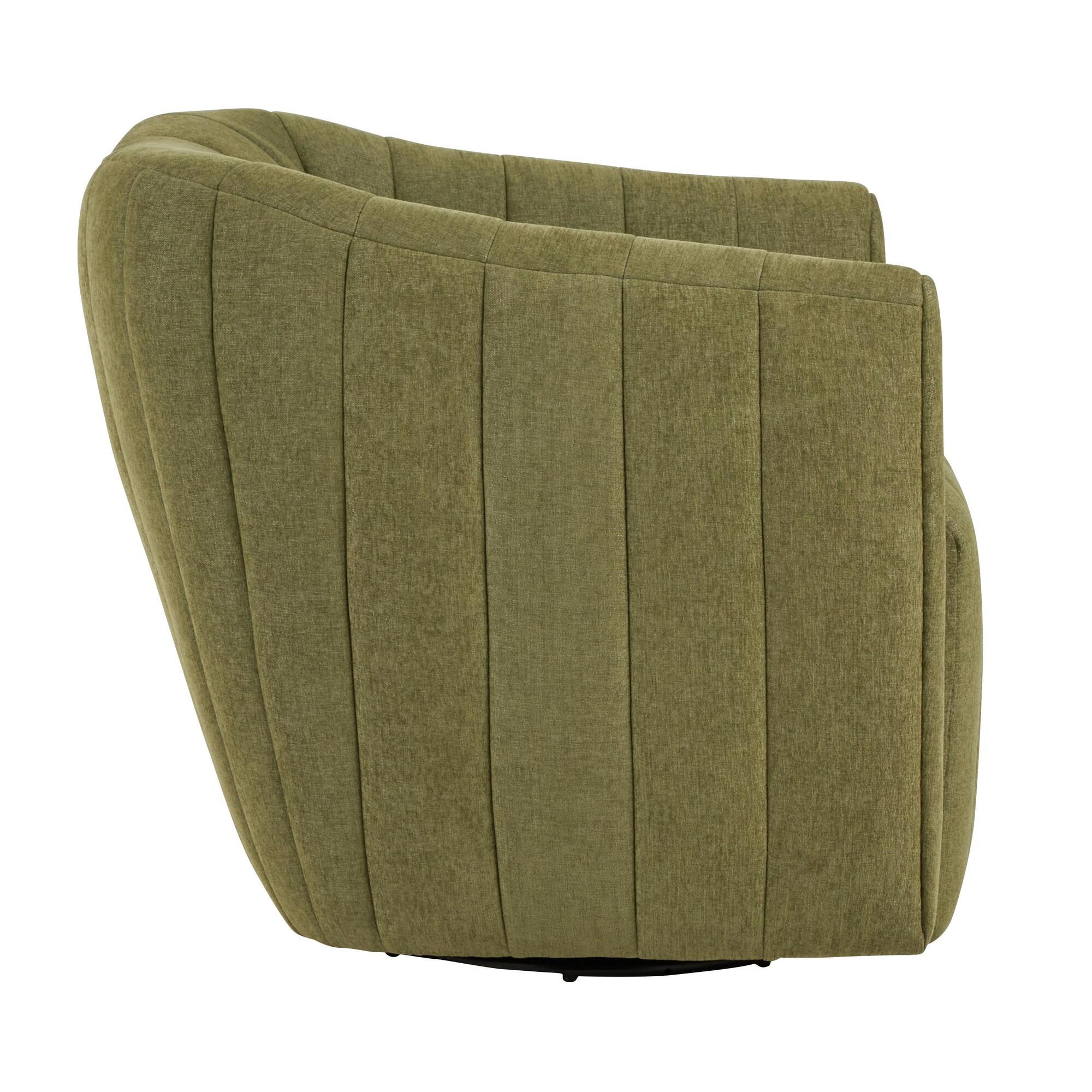 LumiSource Finley Swivel Accent Chair, Green, large