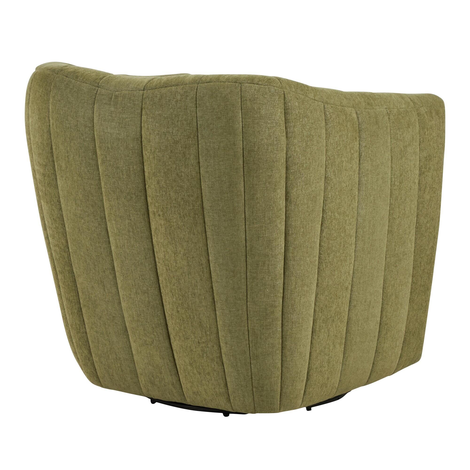 LumiSource Finley Swivel Accent Chair, Green, large