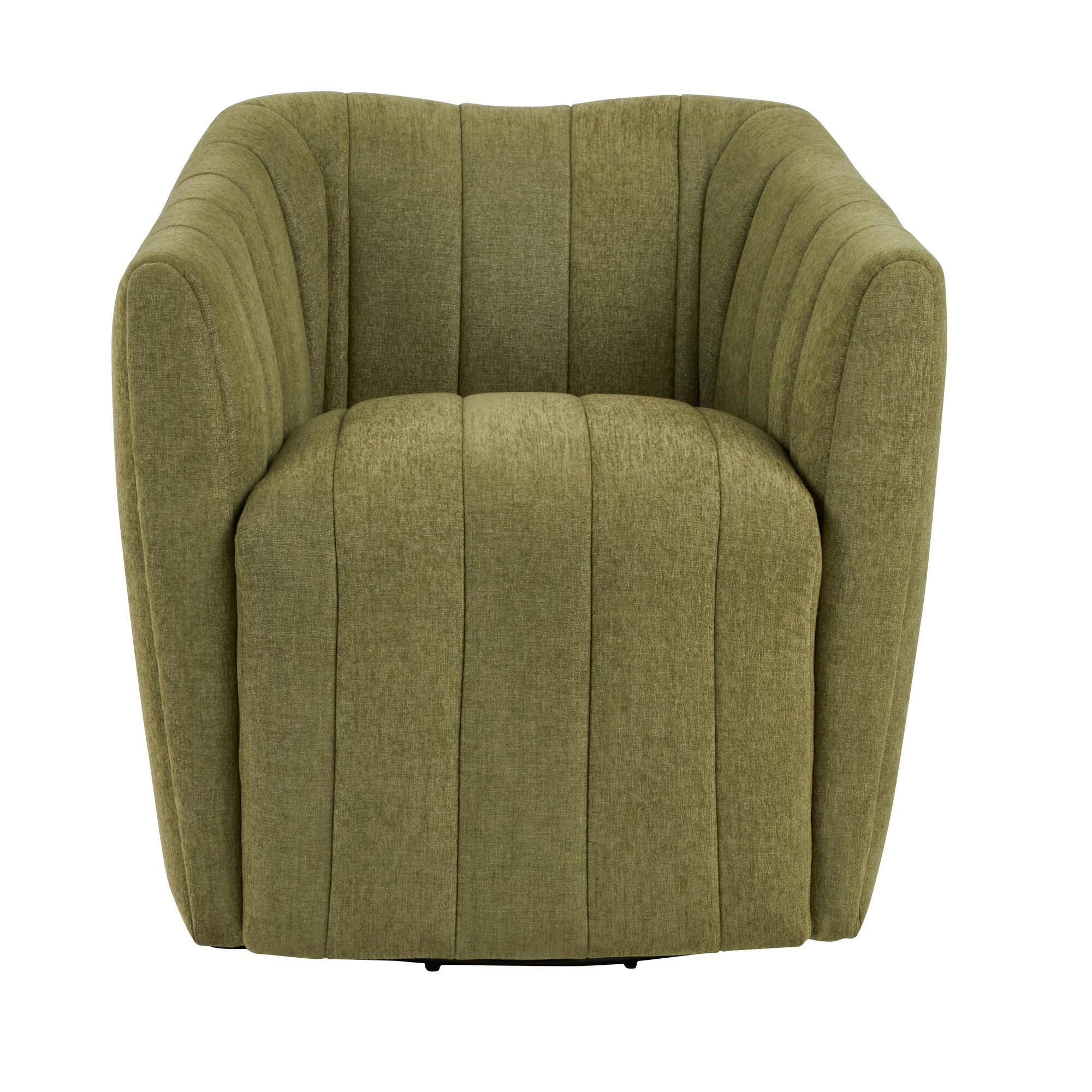 LumiSource Finley Swivel Accent Chair, Green, large