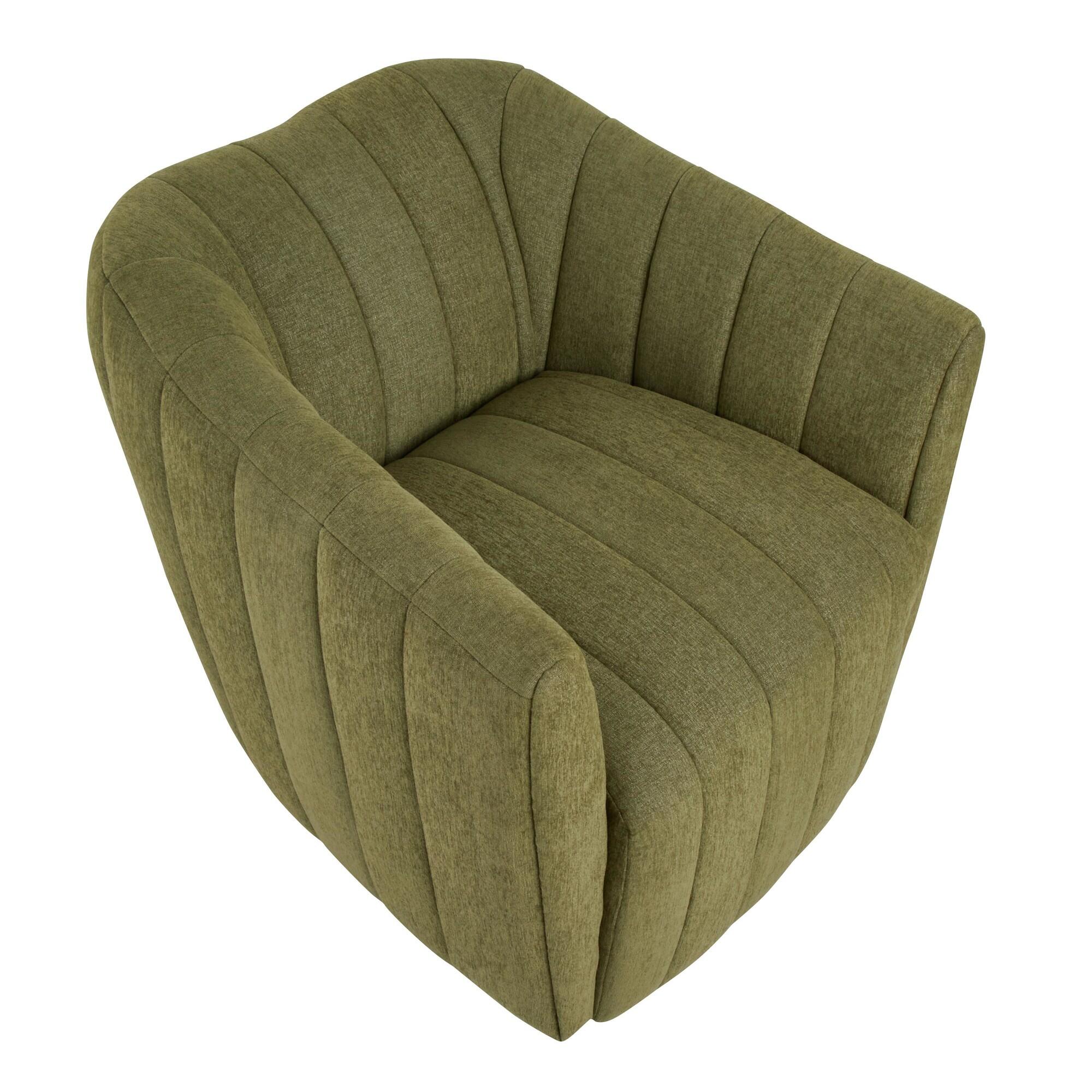 LumiSource Finley Swivel Accent Chair, Green, large