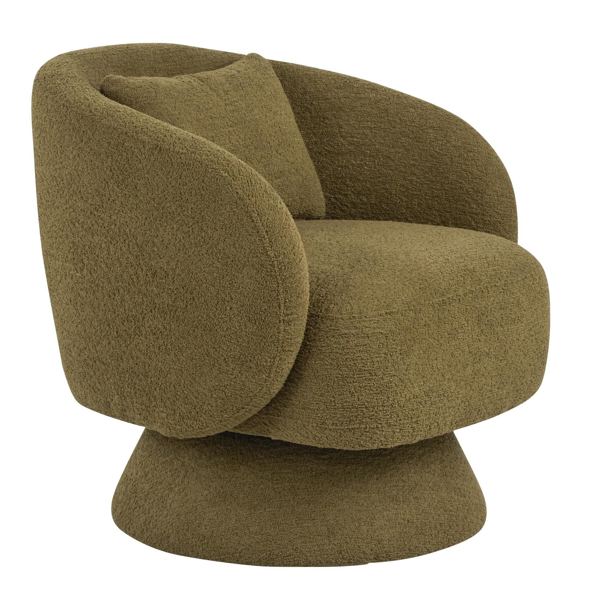LumiSource Zara Swivel Accent Chair, Green, large