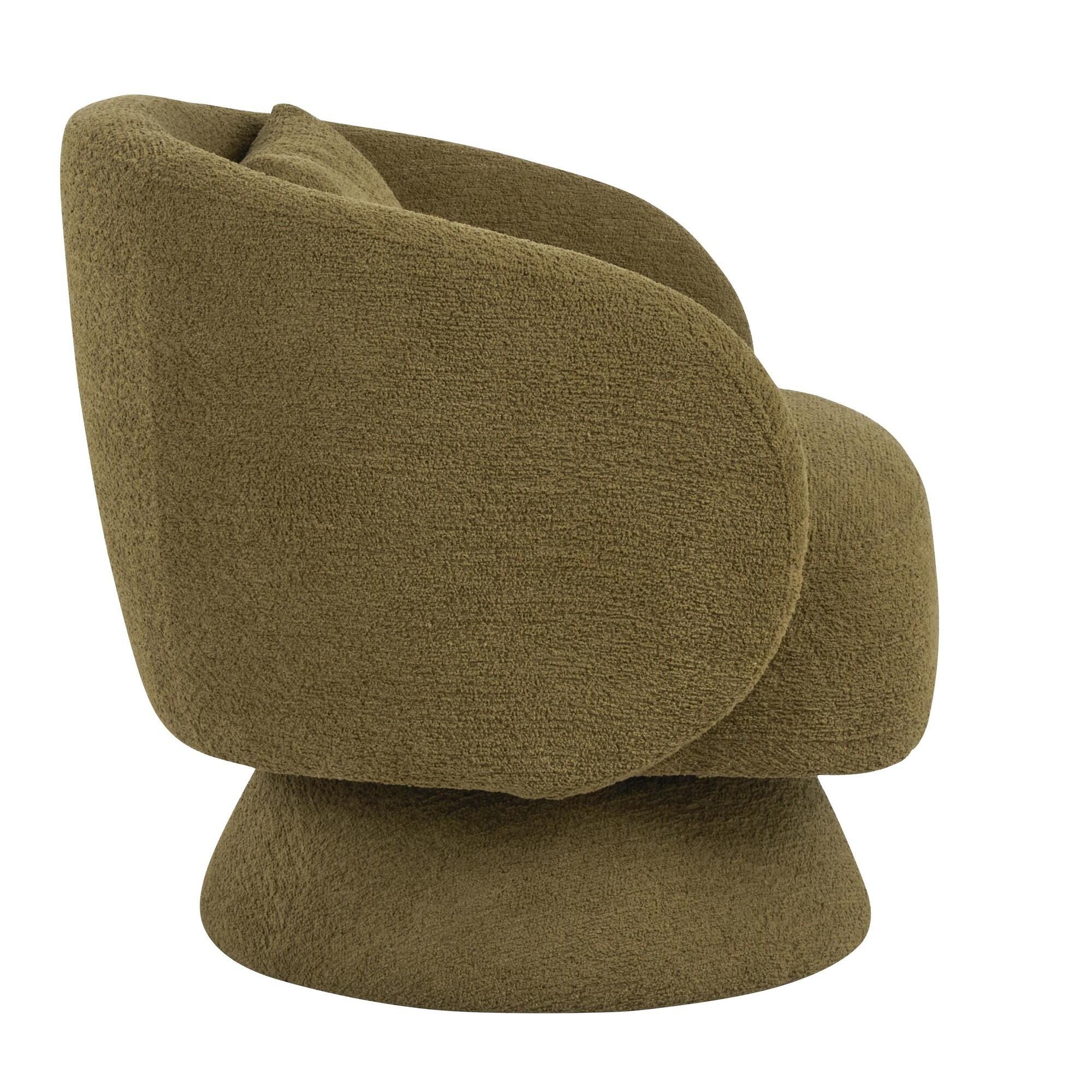 LumiSource Zara Swivel Accent Chair, Green, large