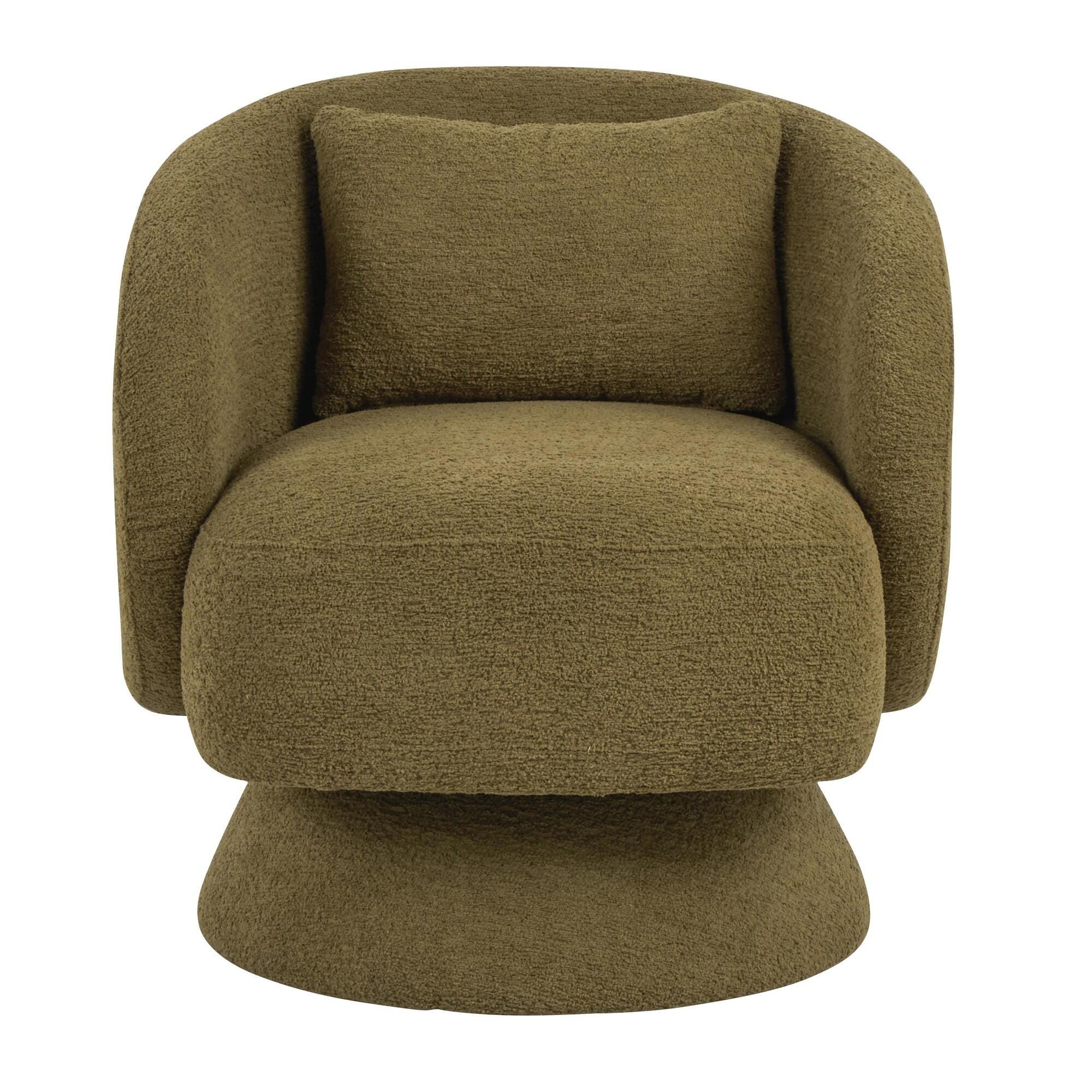 LumiSource Zara Swivel Accent Chair, Green, large